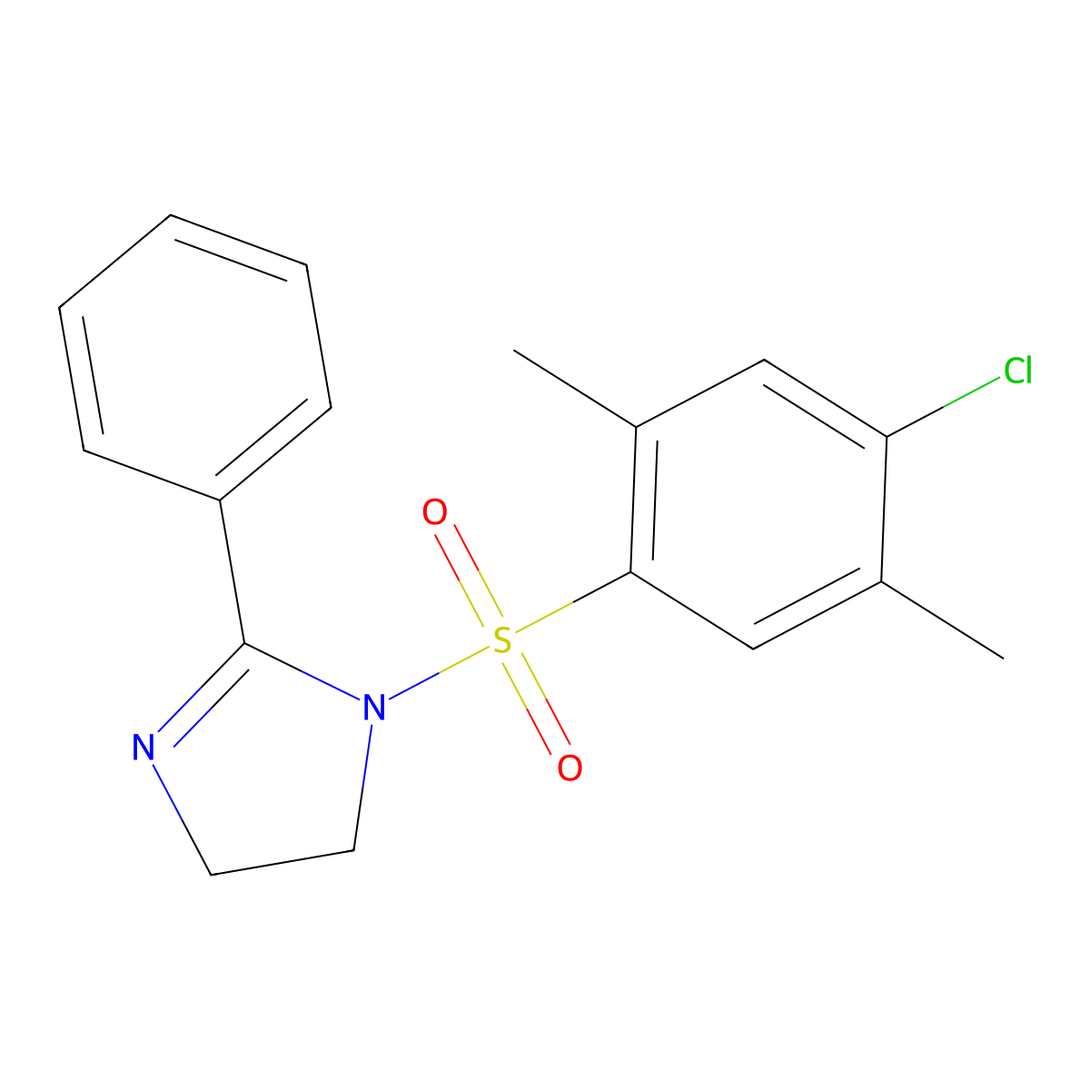 1-[(4-chloro-2,5-dimethylphenyl)sulfonyl]-2-phenyl-4,5-dihydro-1H-imidazole molecular structure, CAS 723744-49-8