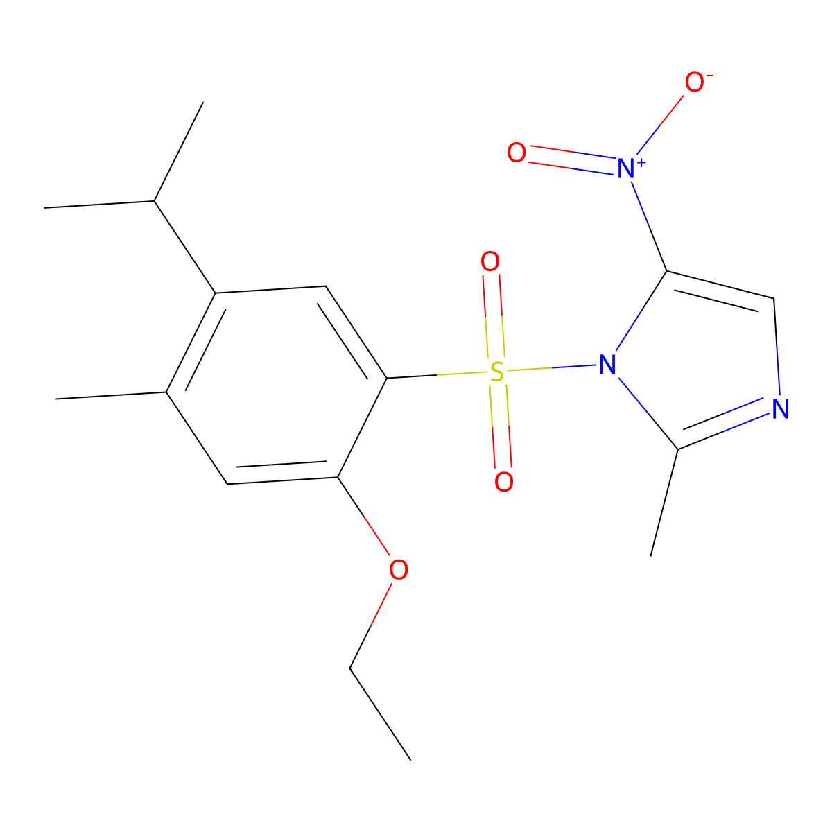 1-((2-ethoxy-5-isopropyl-4-methylphenyl)sulfonyl)-2-methyl-5-nitro-1H-imidazole molecular structure, CAS 723744-69-2