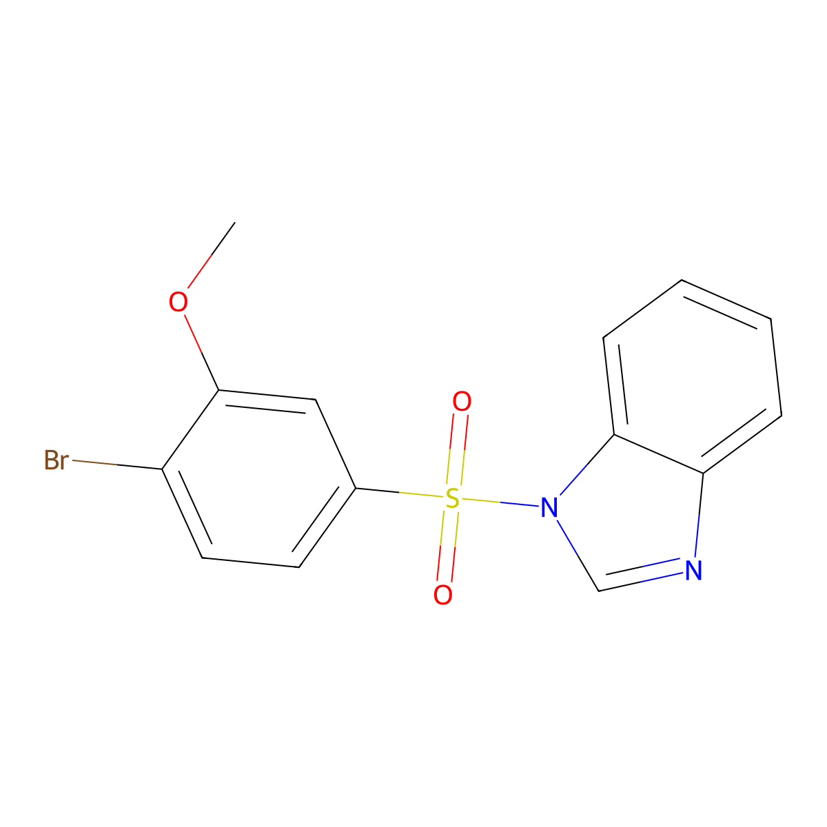 1-((4-bromo-3-methoxyphenyl)sulfonyl)-1H-benzo[d]imidazole molecular structure, CAS 723744-71-6