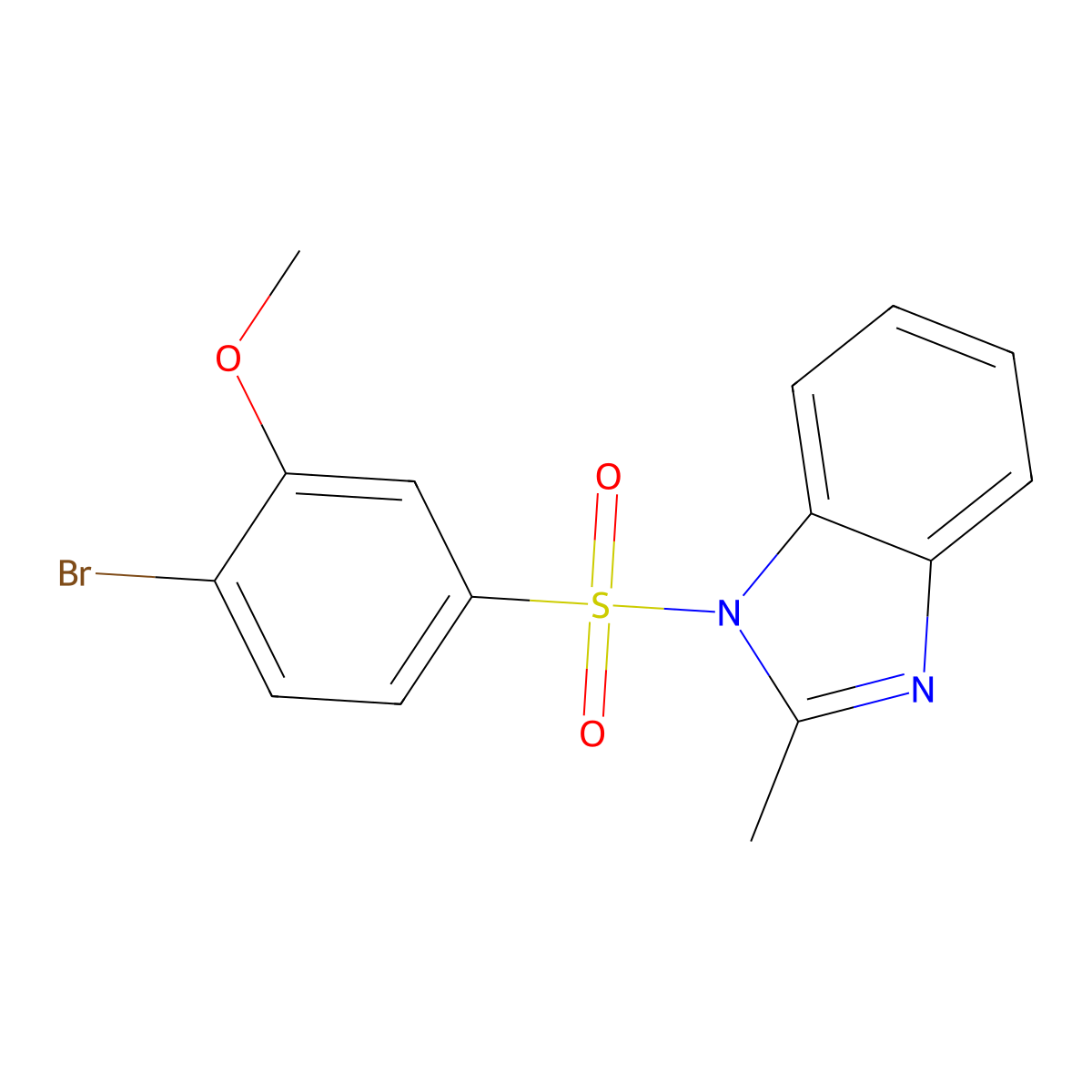 1-(4-Bromo-3-methoxyphenyl)sulfonyl-2-methylbenzimidazole molecular structure, CAS 723744-73-8