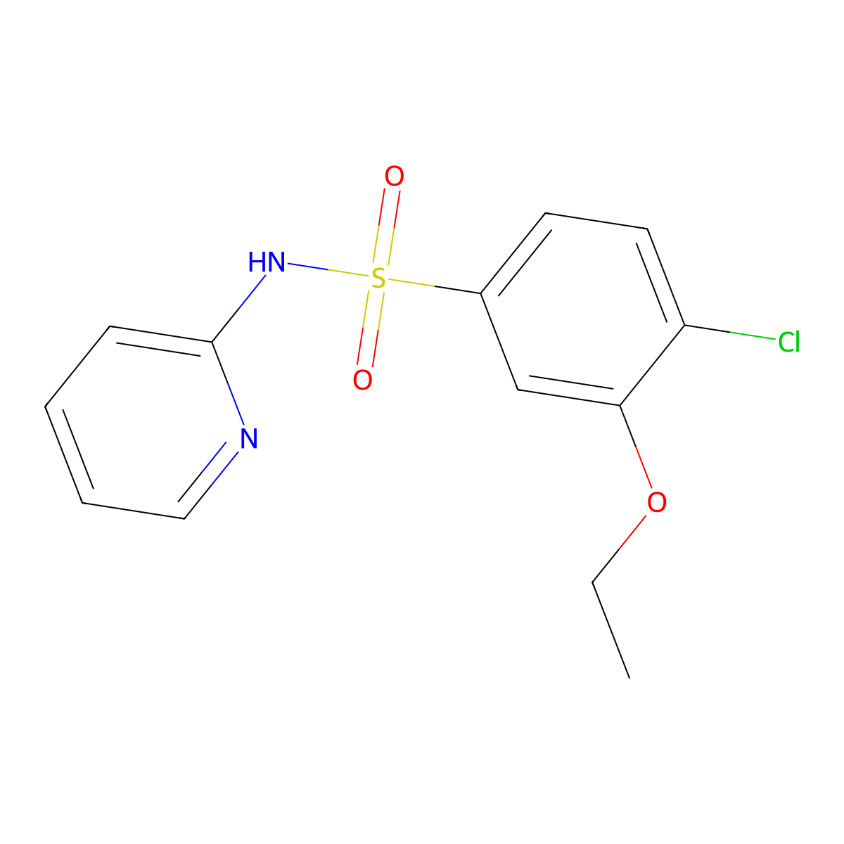 4-chloro-3-ethoxy-N-pyridin-2-ylbenzenesulfonamide molecular structure, CAS 723744-75-0