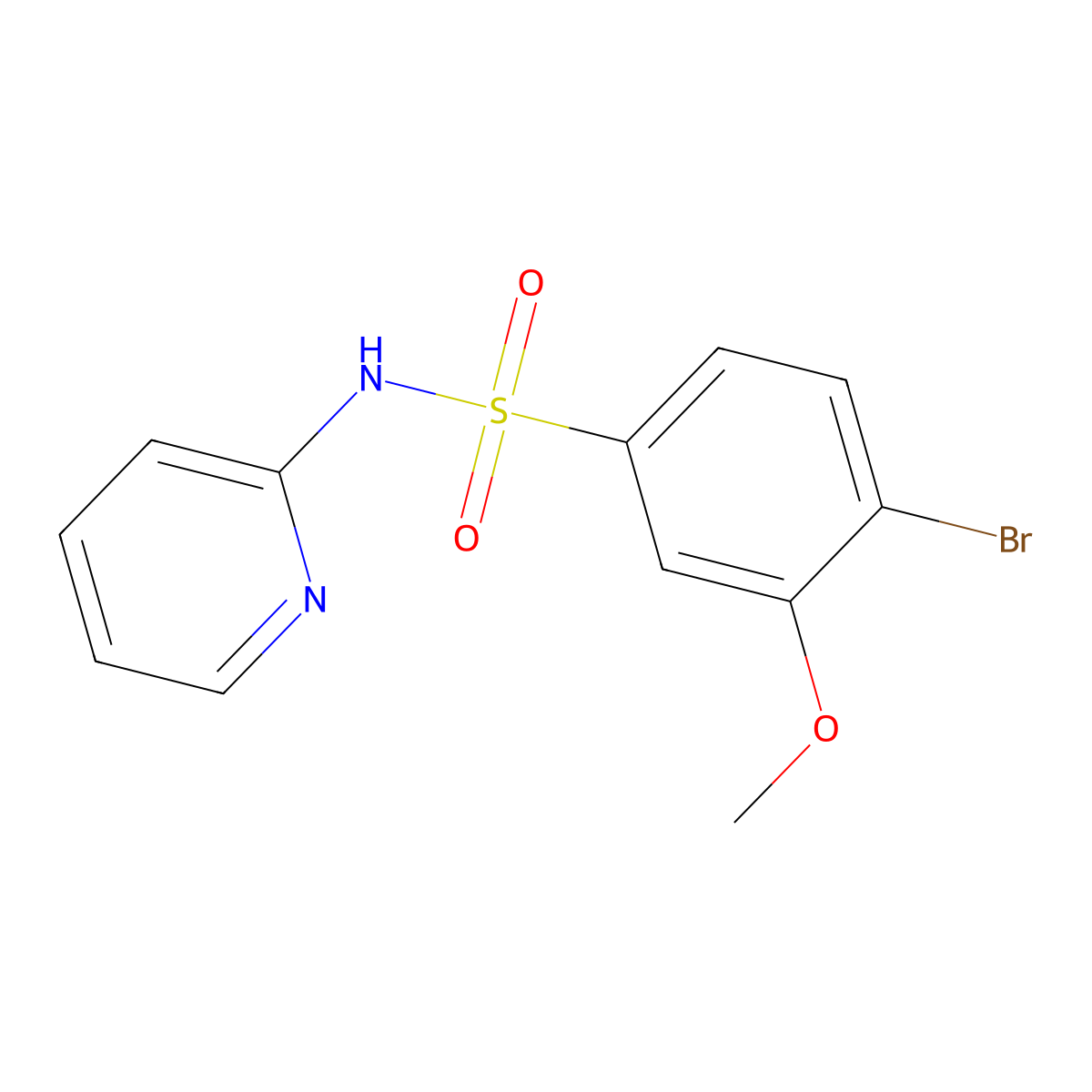 4-bromo-3-methoxy-N-pyridin-2-ylbenzenesulfonamide molecular structure, CAS 723744-77-2