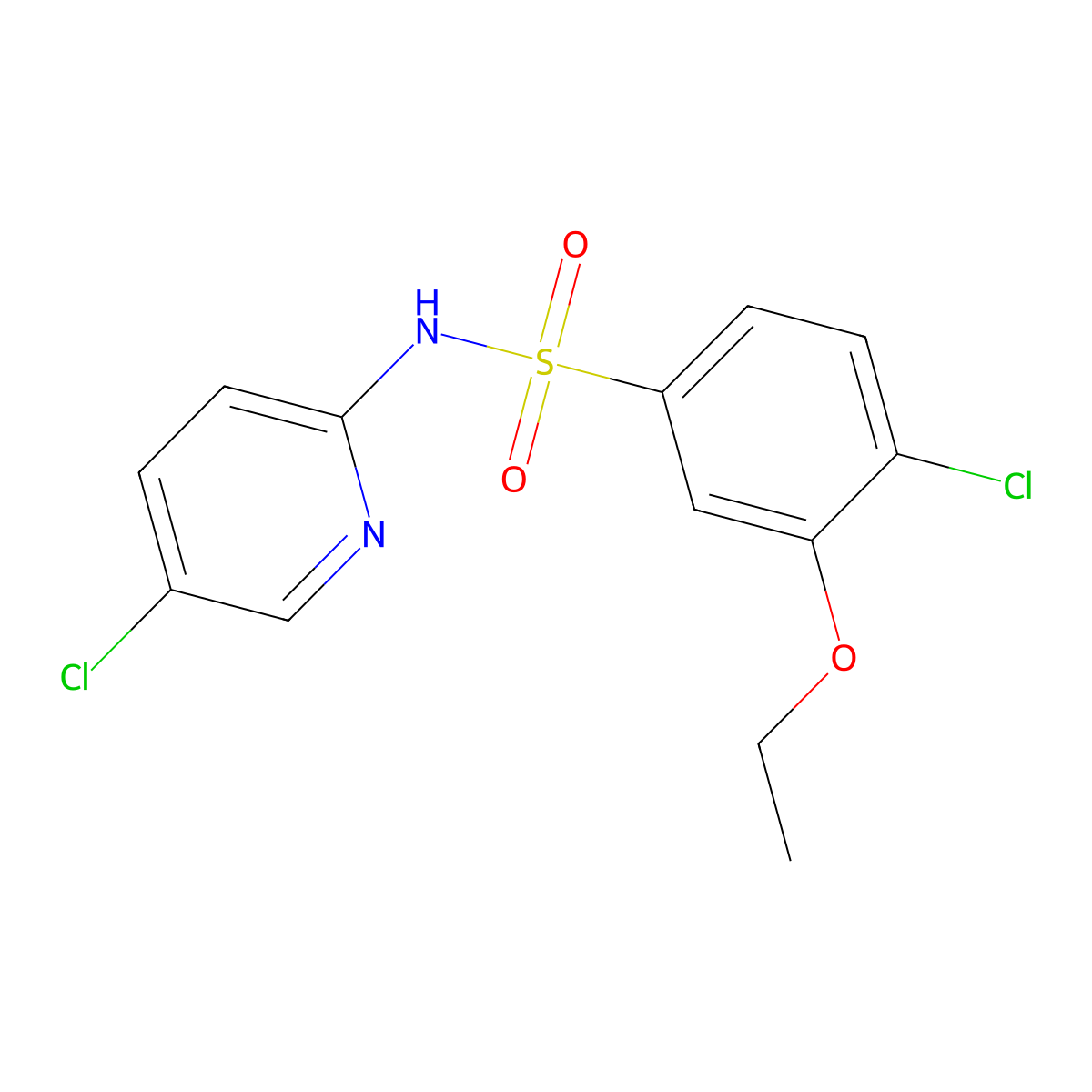 4-chloro-N-(5-chloro-2-pyridinyl)-3-ethoxybenzenesulfonamide molecular structure, CAS 723744-81-8