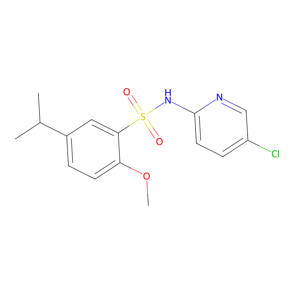 N-(5-Chloro-pyridin-2-yl)-5-isopropyl-2-methoxy-benzenesulfonamide molecular structure, CAS 723744-89-6