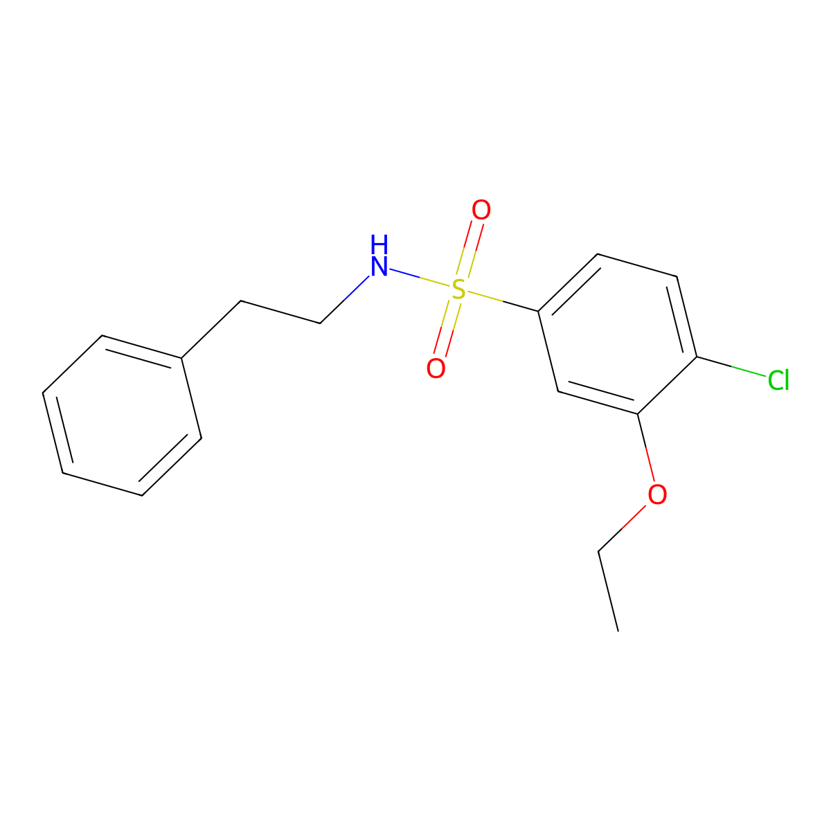 4-chloro-3-ethoxy-N-(2-phenylethyl)benzenesulfonamide molecular structure, CAS 723744-91-0