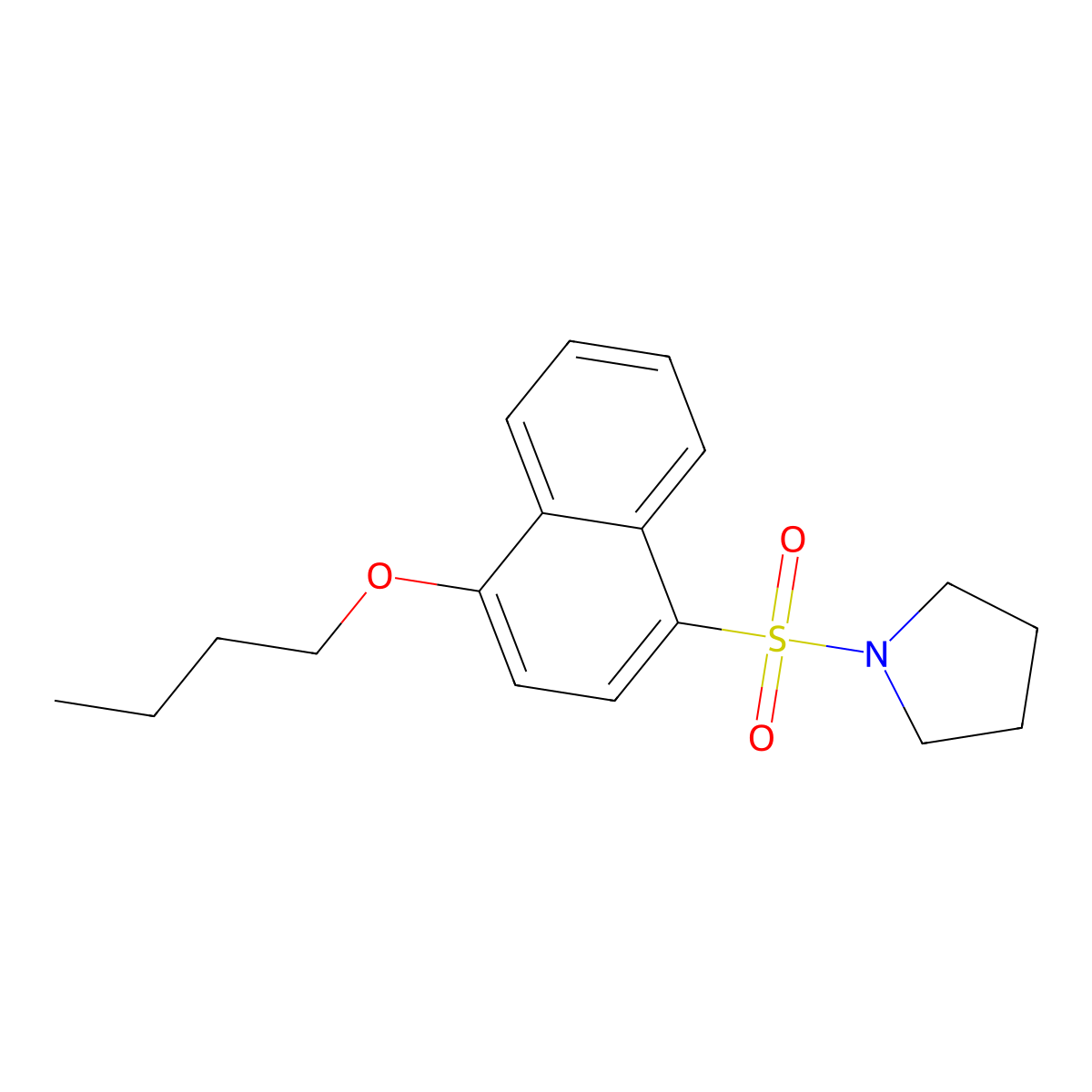 1-(4-Butoxynaphthalen-1-yl)sulfonylpyrrolidine molecular structure, CAS 723744-99-8