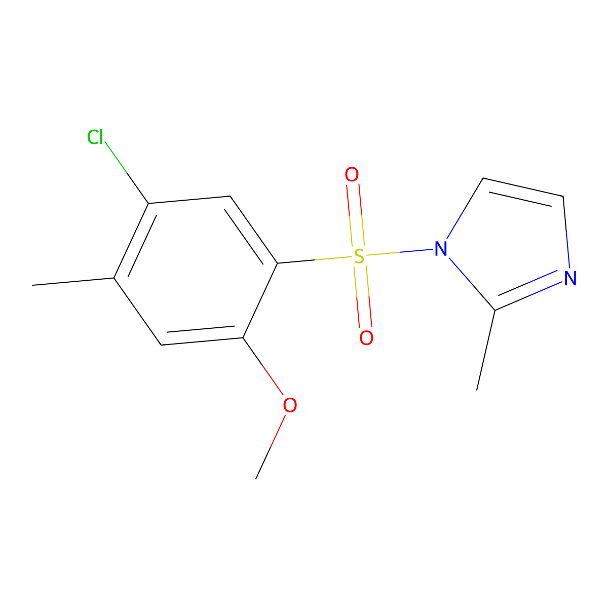 1-(5-Chloro-2-methoxy-4-methyl-benzenesulfonyl)-2-methyl-1H-imidazole molecular structure, CAS 723745-07-1