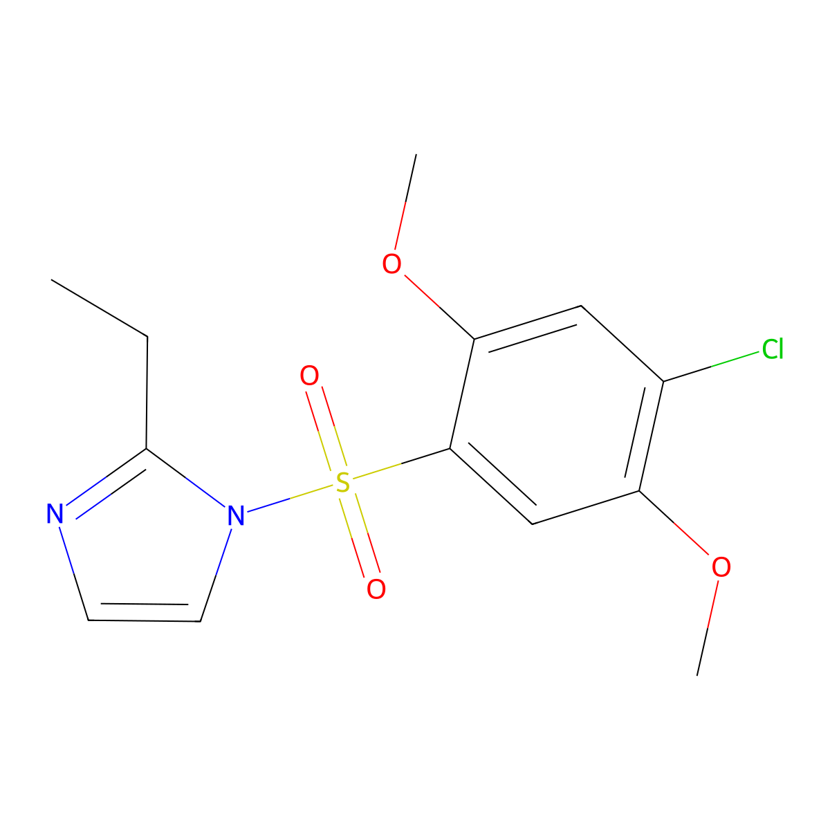 1-(4-Chloro-2,5-dimethoxyphenyl)sulfonyl-2-ethylimidazole molecular structure, CAS 723745-11-7