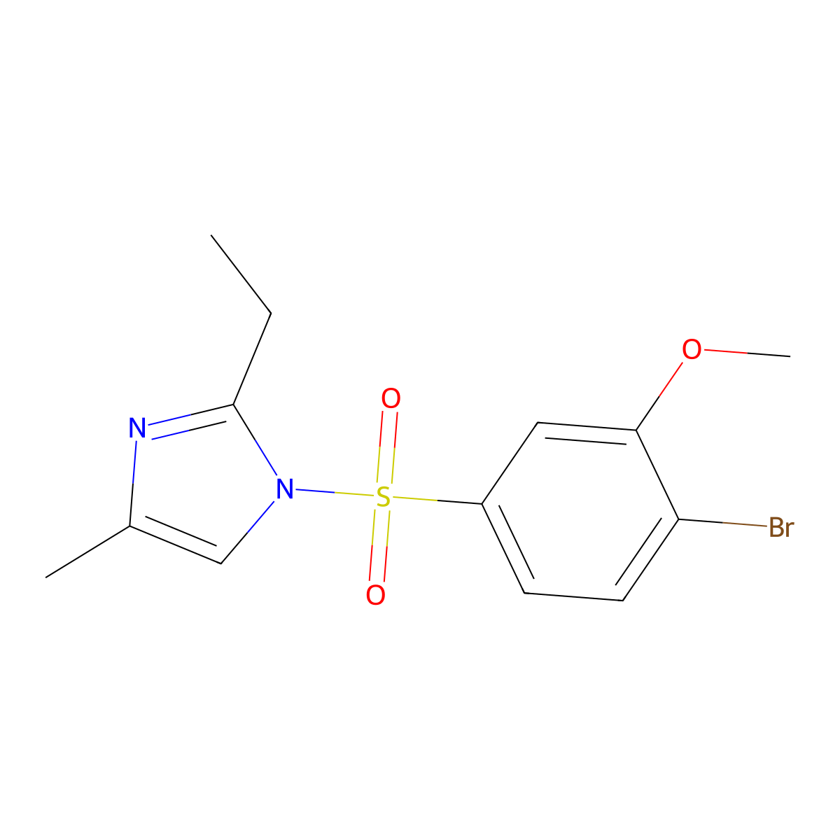 1-(4-Bromo-3-methoxyphenyl)sulfonyl-2-ethyl-4-methylimidazole molecular structure, CAS 723745-15-1