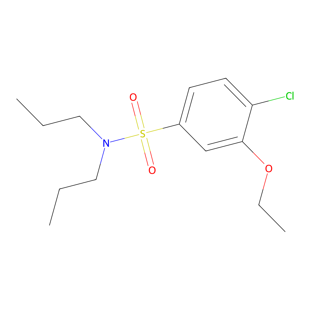 4-chloro-3-ethoxy-N,N-dipropylbenzenesulfonamide molecular structure, CAS 723745-25-3