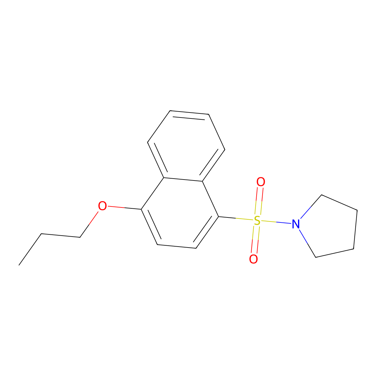 1-(4-Propoxynaphthalen-1-yl)sulfonylpyrrolidine molecular structure, CAS 723745-27-5