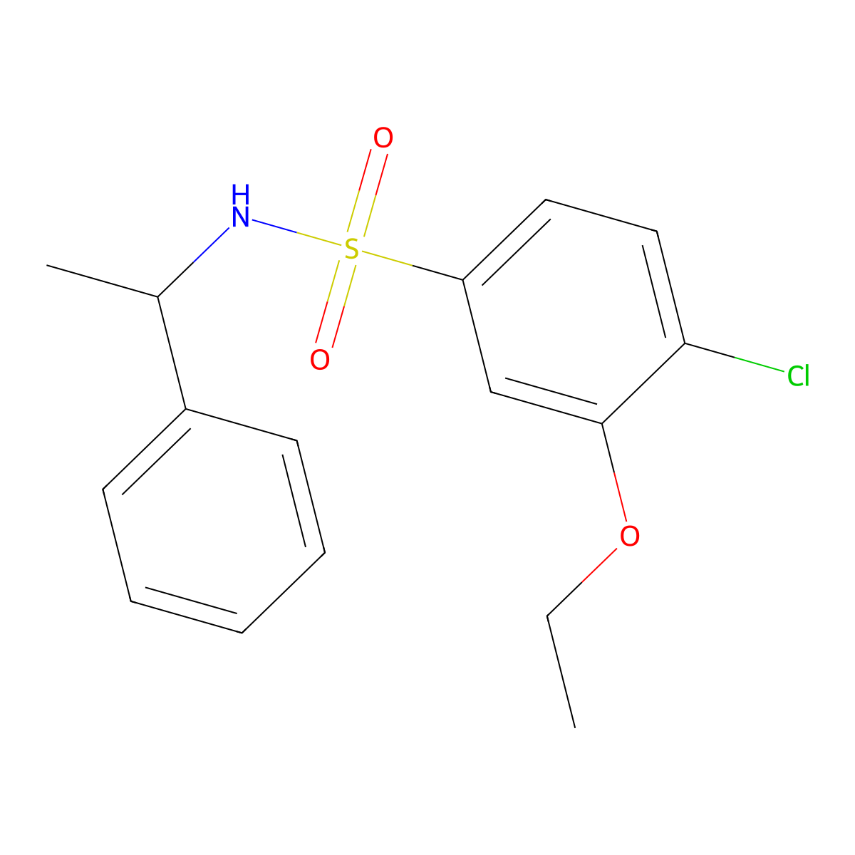 4-chloro-3-ethoxy-N-(1-phenylethyl)benzenesulfonamide molecular structure, CAS 723745-35-5