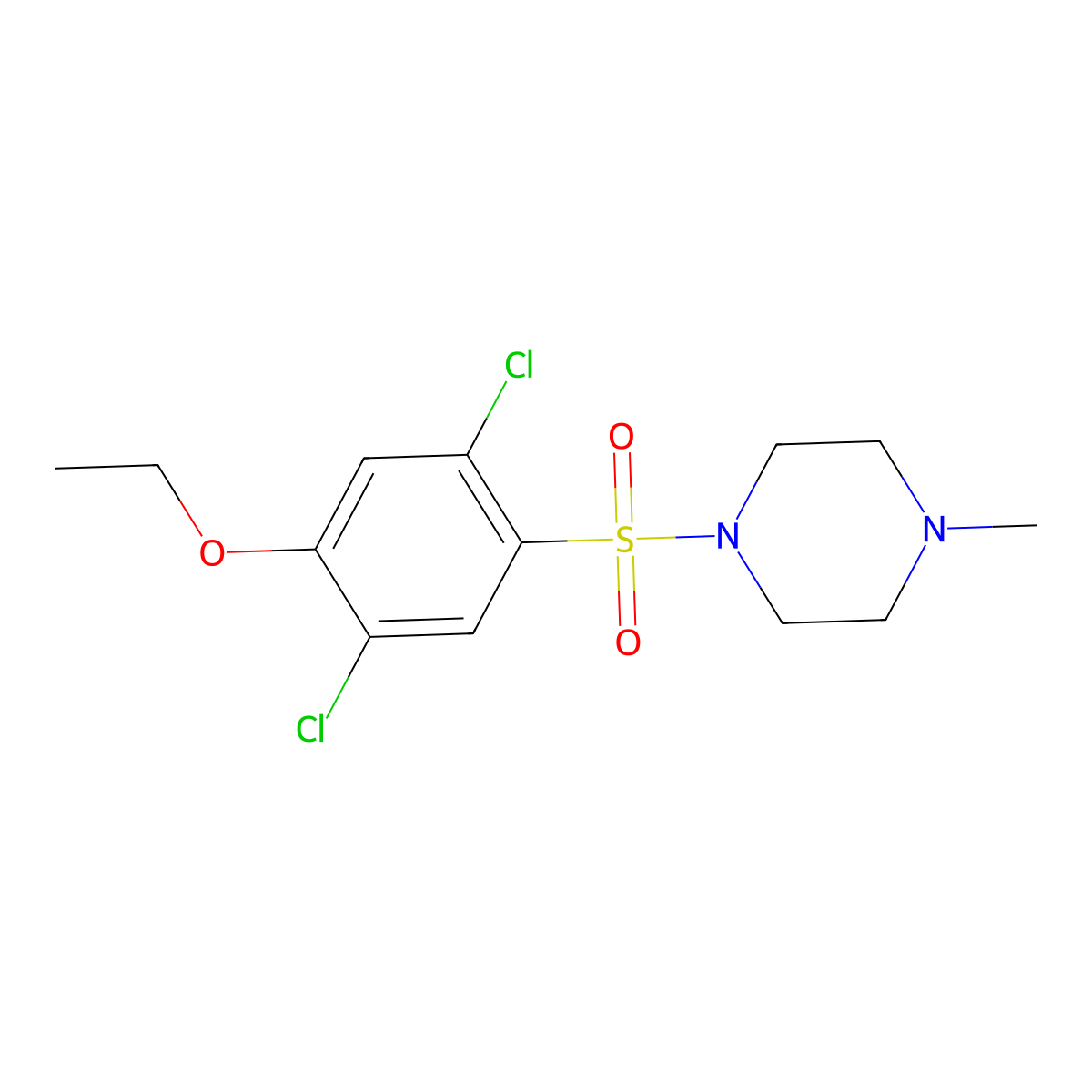 1-(2,5-Dichloro-4-ethoxyphenyl)sulfonyl-4-methylpiperazine molecular structure, CAS 723745-39-9
