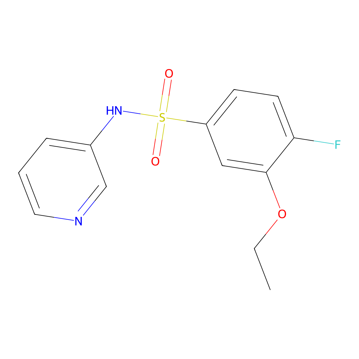 3-ethoxy-4-fluoro-N-pyridin-3-ylbenzenesulfonamide molecular structure, CAS 723745-58-2