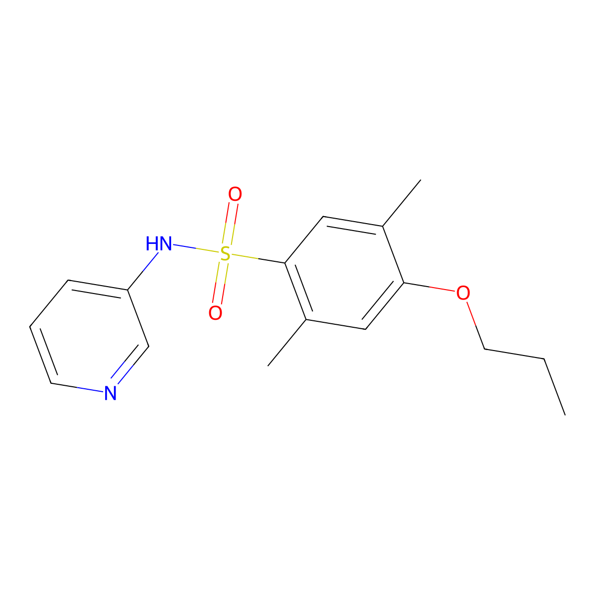 2,5-dimethyl-4-propoxy-N-pyridin-3-ylbenzenesulfonamide molecular structure, CAS 723745-60-6