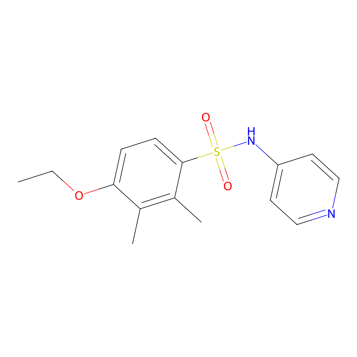 4-ethoxy-2,3-dimethyl-N-pyridin-4-ylbenzenesulfonamide molecular structure, CAS 723745-62-8