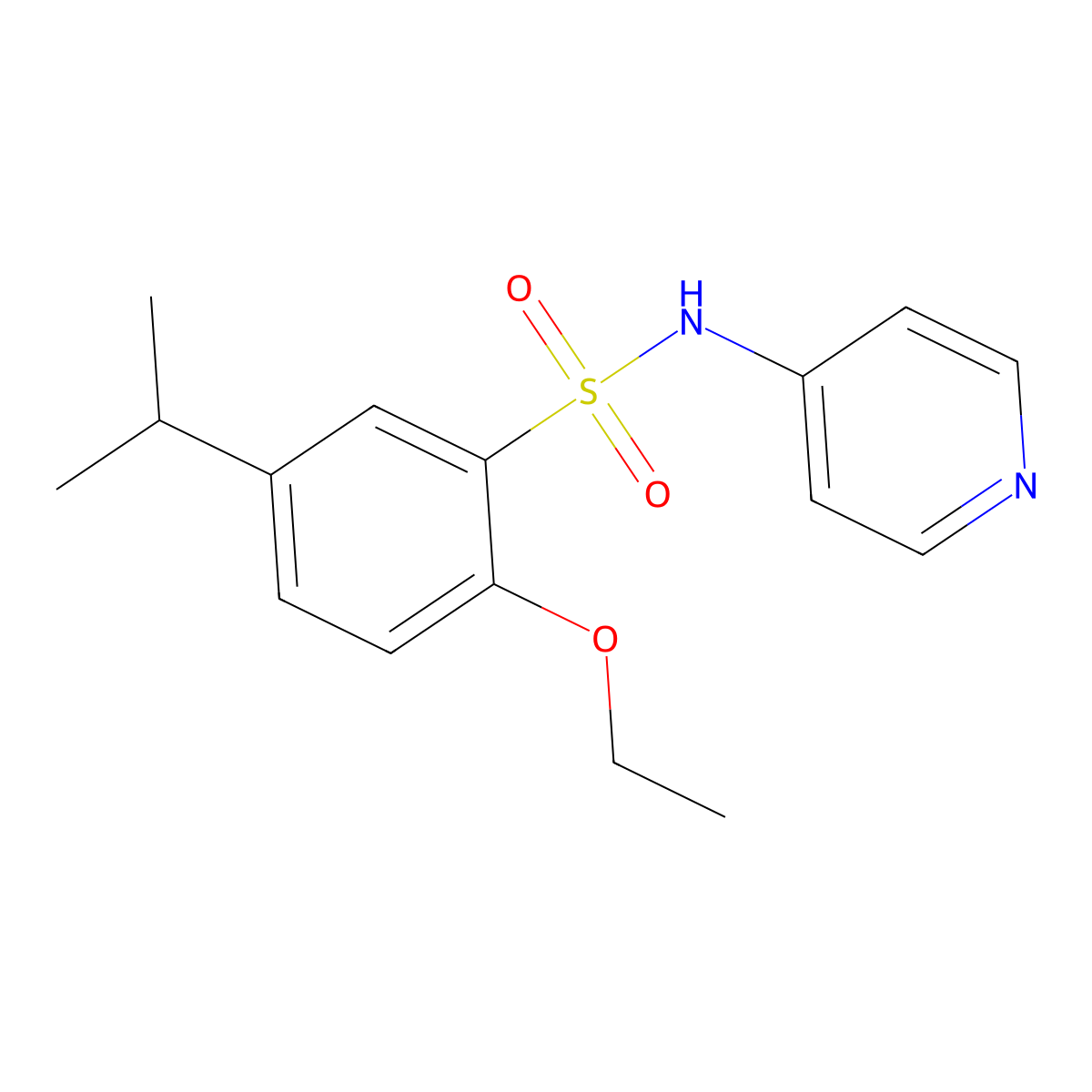 2-ethoxy-5-isopropyl-N-(4-pyridinyl)benzenesulfonamide molecular structure, CAS 723745-64-0