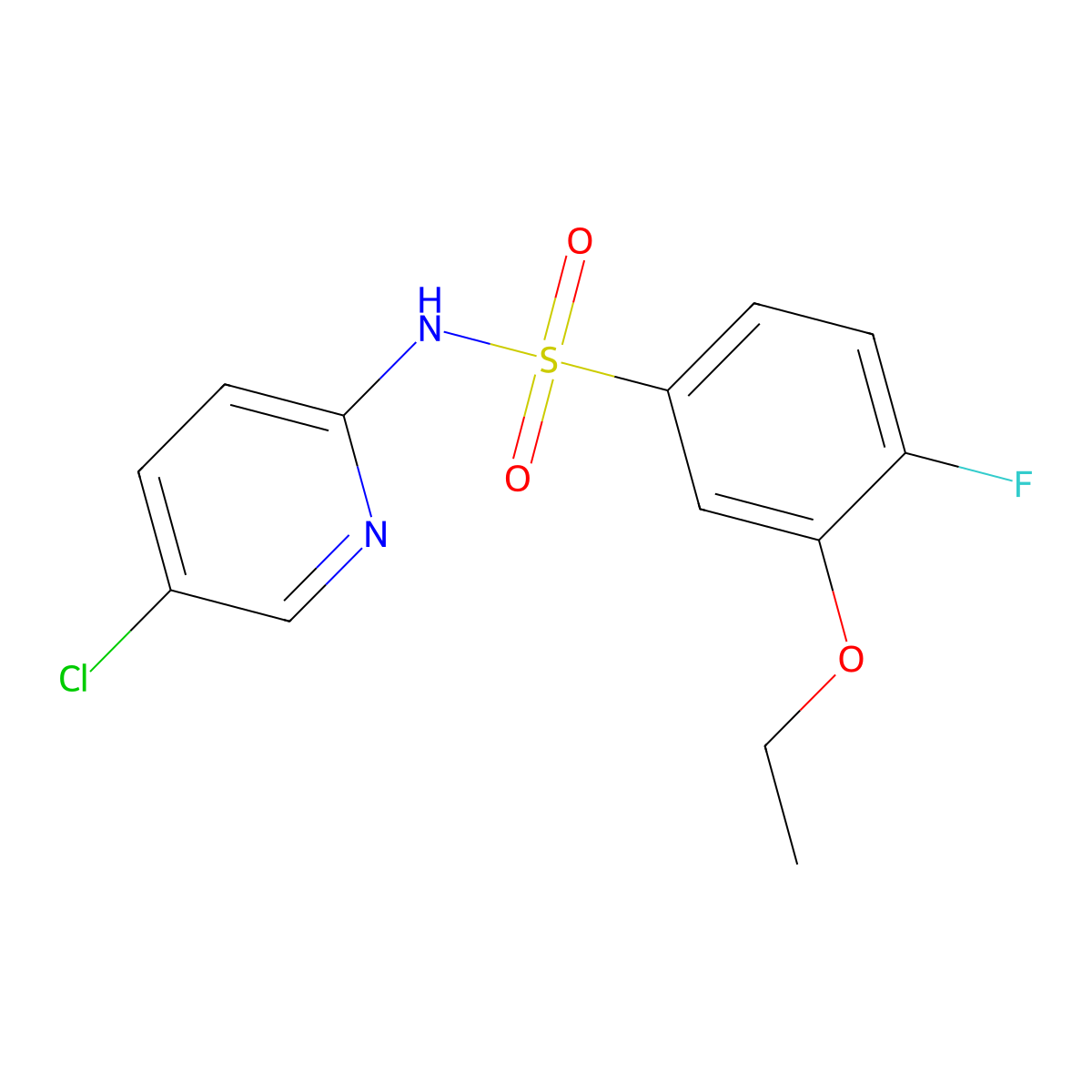N-(5-chloro-2-pyridinyl)-3-ethoxy-4-fluorobenzenesulfonamide molecular structure, CAS 723745-84-4