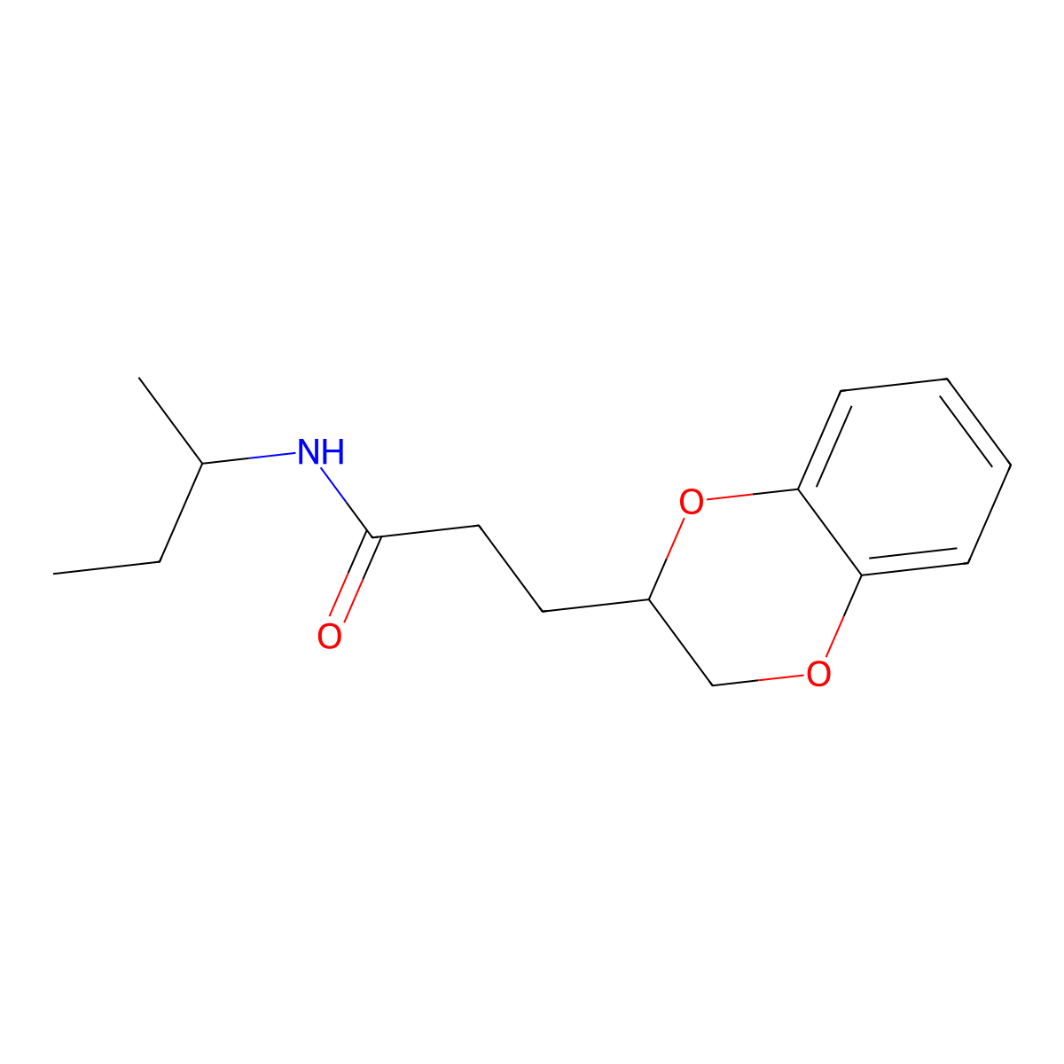 N-(sec-butyl)-3-(2,3-dihydro-1,4-benzodioxin-2-yl)propanamide molecular structure, CAS 723747-06-6