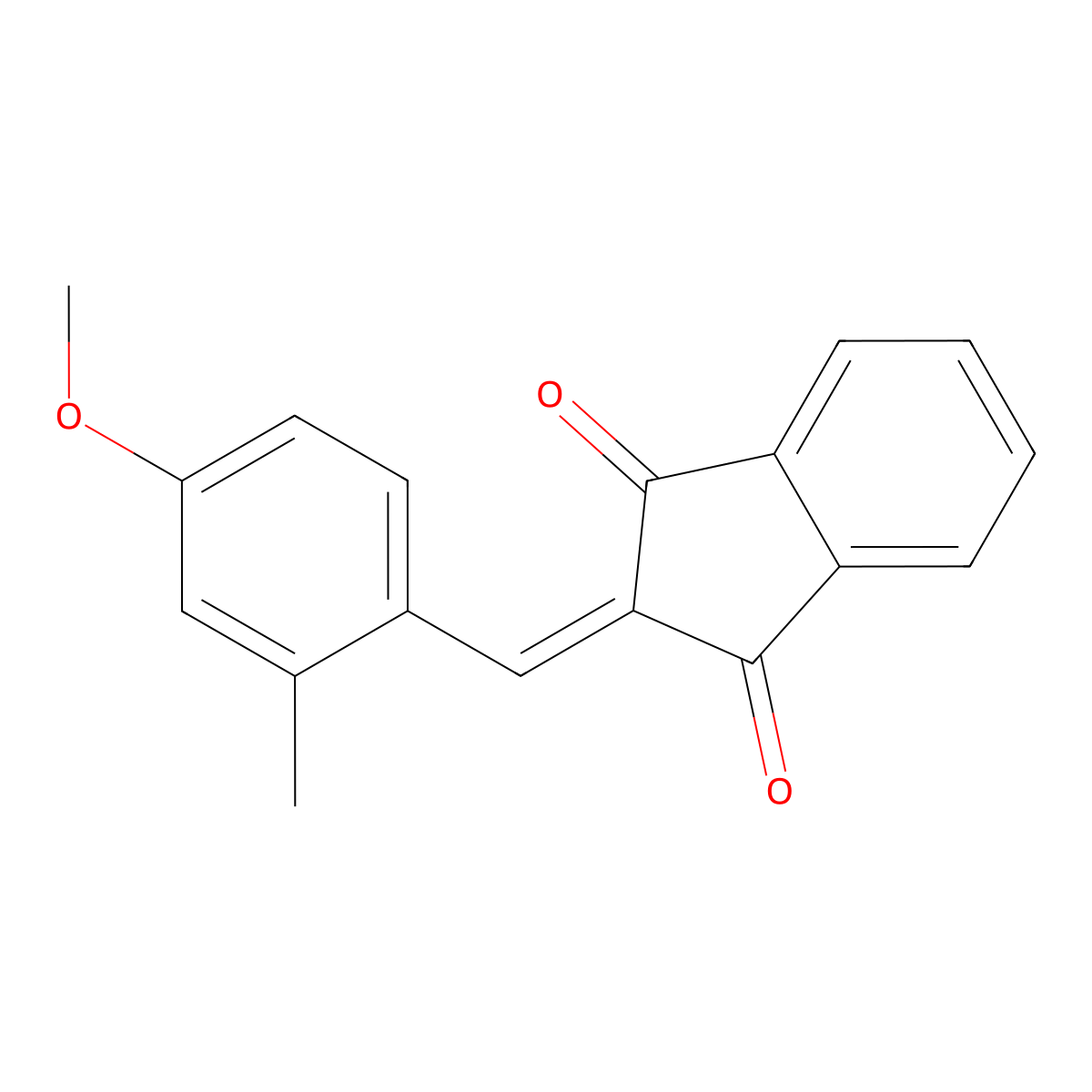 2-(4-methoxy-2-methylbenzylidene)-1H-indene-1,3(2H)-dione molecular structure, CAS 723748-96-7