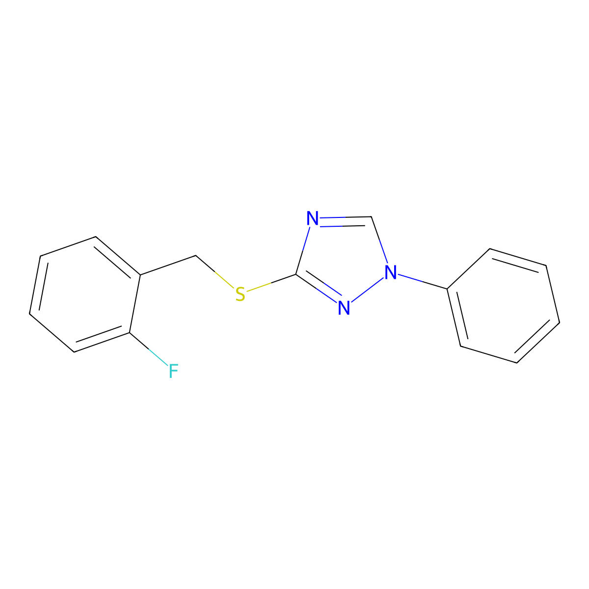 2-fluorobenzyl1-phenyl-1H-1,2,4-triazol-3-ylsulfide molecular structure, CAS 723750-42-3