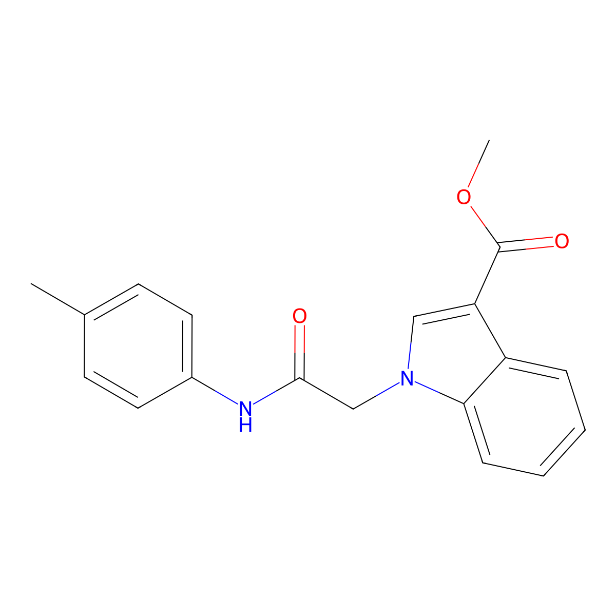 Methyl 1-[2-(4-methylanilino)-2-oxoethyl]indole-3-carboxylate molecular structure, CAS 723750-70-7