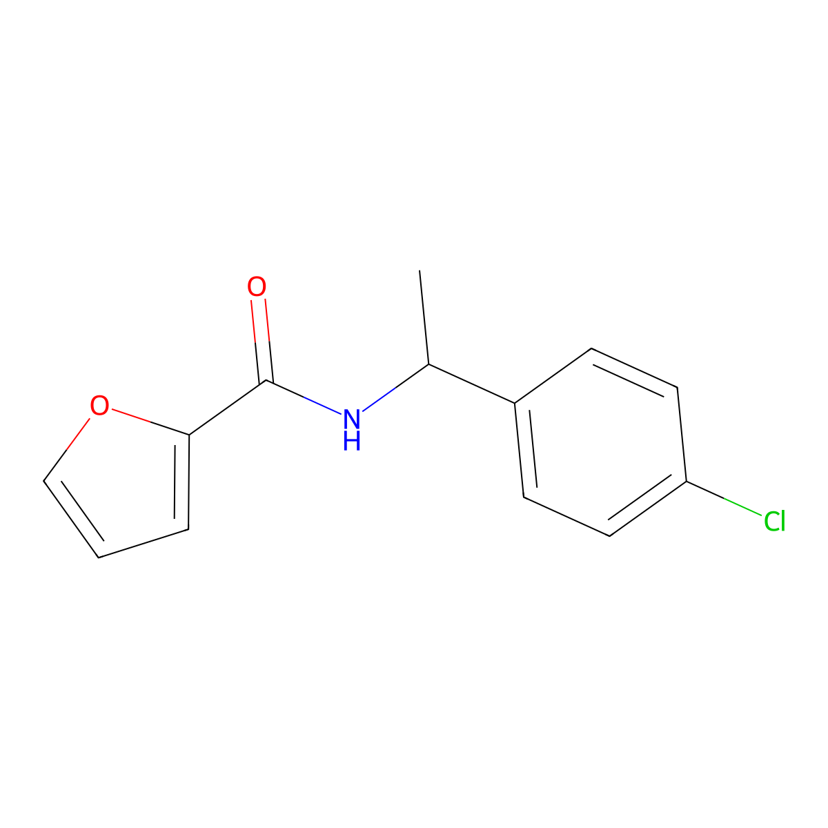 N-[1-(4-chlorophenyl)ethyl]furan-2-carboxamide molecular structure, CAS 723751-07-3