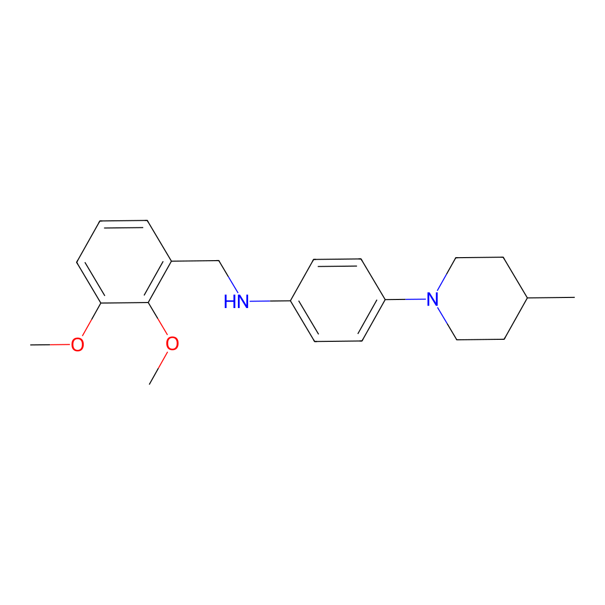 N-[(2,3-dimethoxyphenyl)methyl]-4-(4-methyl-1-piperidinyl)aniline molecular structure, CAS 723752-78-1