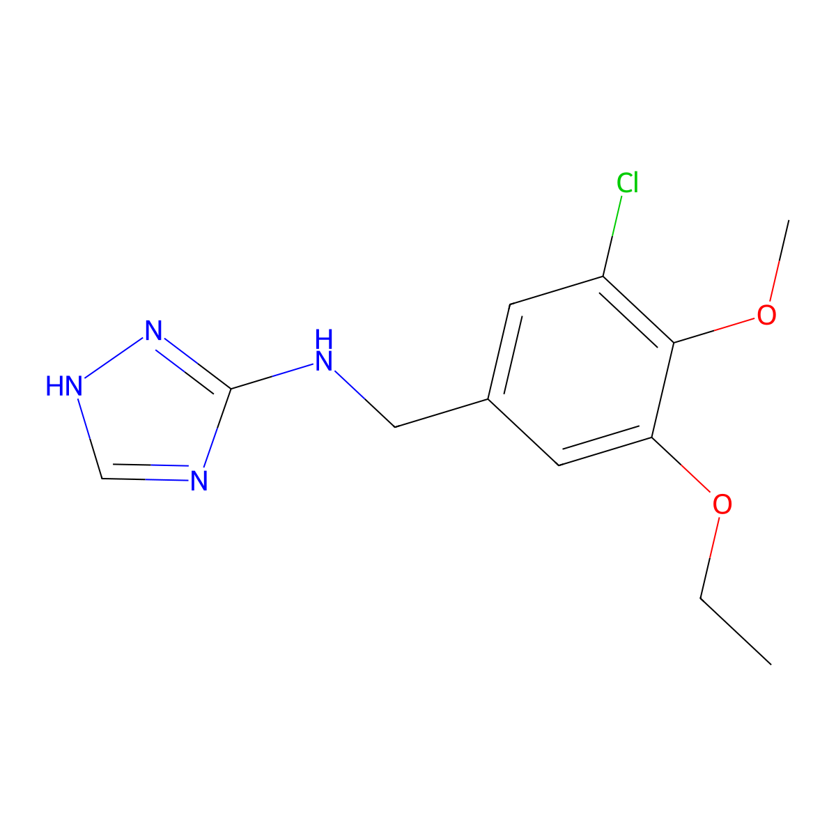 N-[(3-chloro-5-ethoxy-4-methoxyphenyl)methyl]-1H-1,2,4-triazol-5-amine molecular structure, CAS 723752-80-5