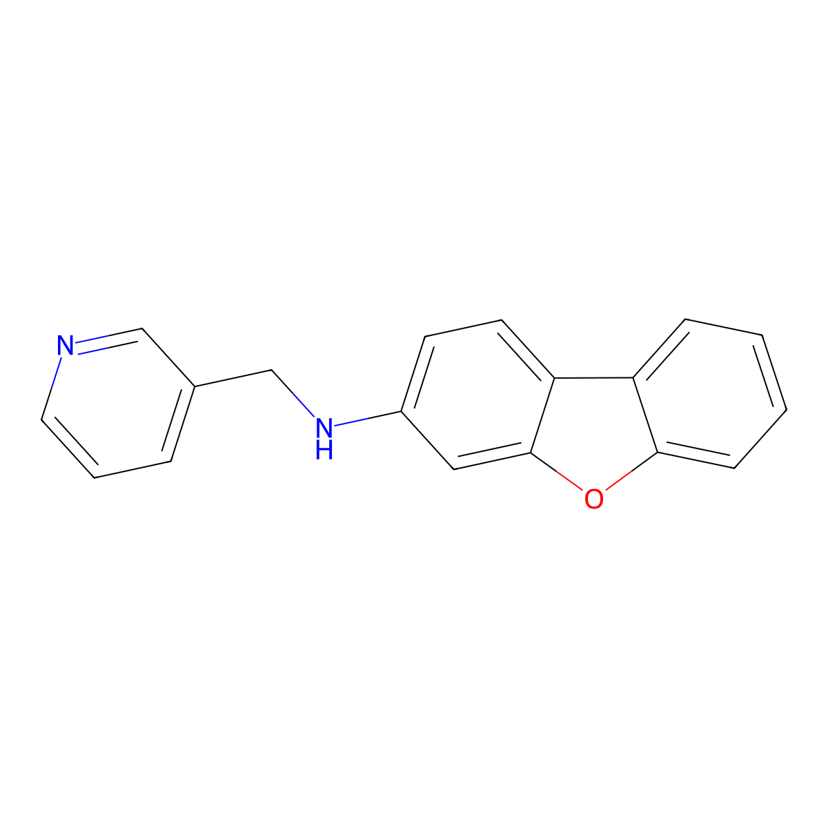 N-(pyridin-3-ylmethyl)dibenzofuran-3-amine molecular structure, CAS 723752-88-3