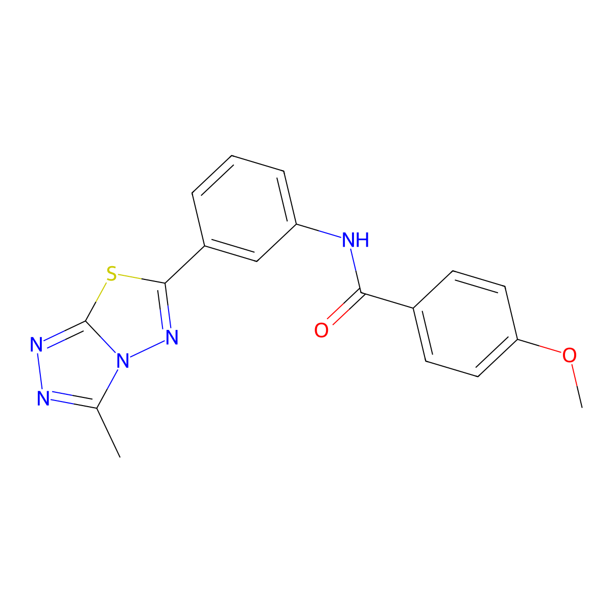 4-methoxy-N-[3-(3-methyl[1,2,4]triazolo[3,4-b][1,3,4]thiadiazol-6-yl)phenyl]benzamide molecular structure, CAS 723752-91-8