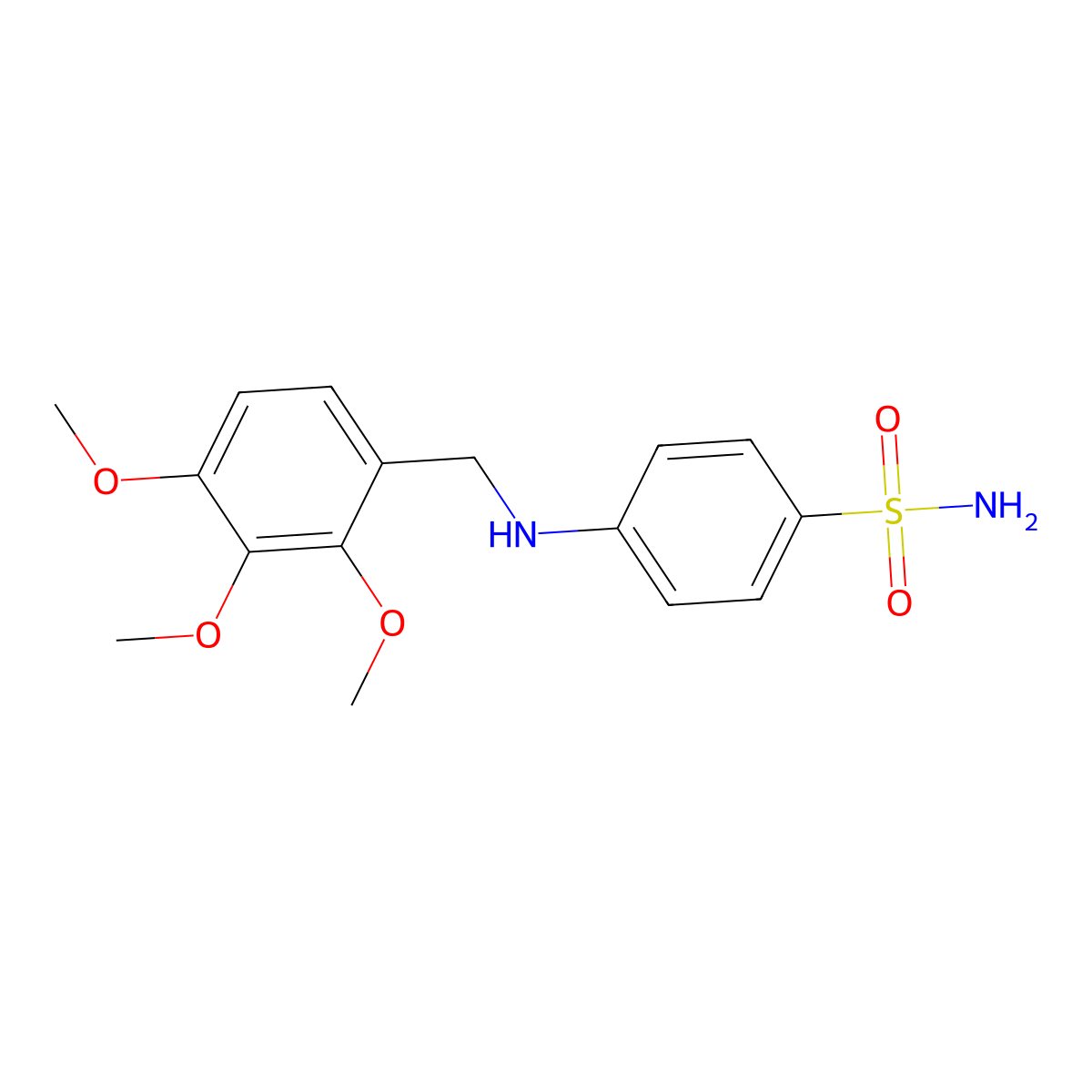 4-[(2,3,4-Trimethoxybenzyl)amino]benzenesulfonamide molecular structure, CAS 723753-30-8