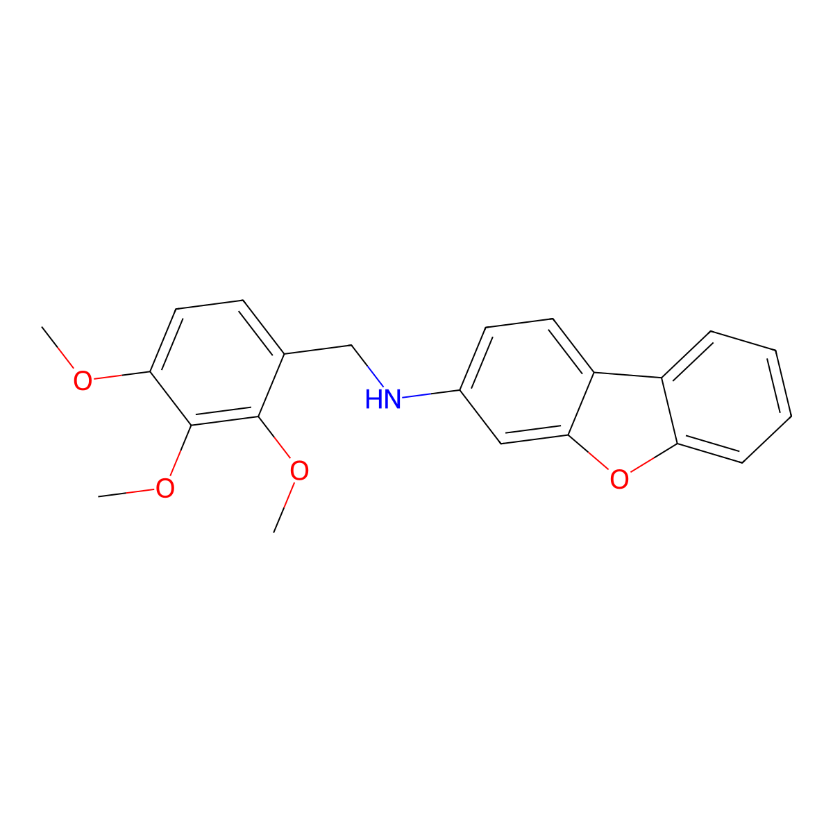 N-[(2,3,4-trimethoxyphenyl)methyl]dibenzofuran-3-amine molecular structure, CAS 723753-31-9