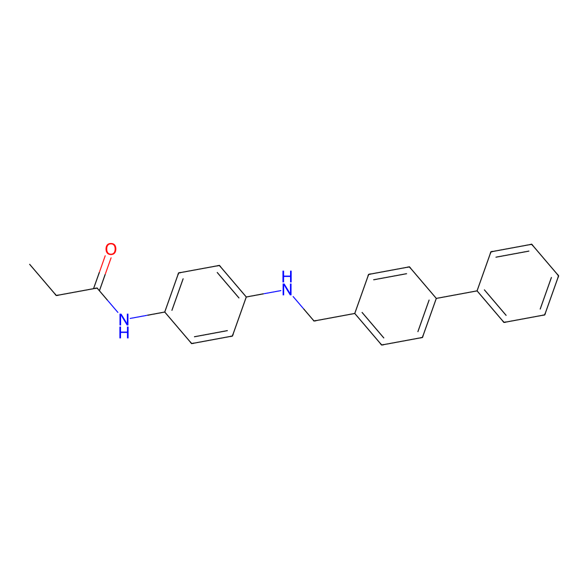 N-{4-[(biphenyl-4-ylmethyl)amino]phenyl}propanamide molecular structure, CAS 723753-66-0