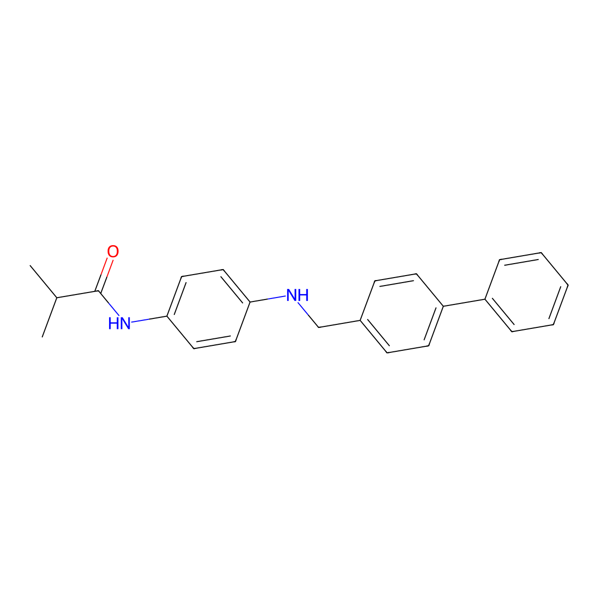2-methyl-N-[4-[(4-phenylphenyl)methylamino]phenyl]propanamide molecular structure, CAS 723753-67-1
