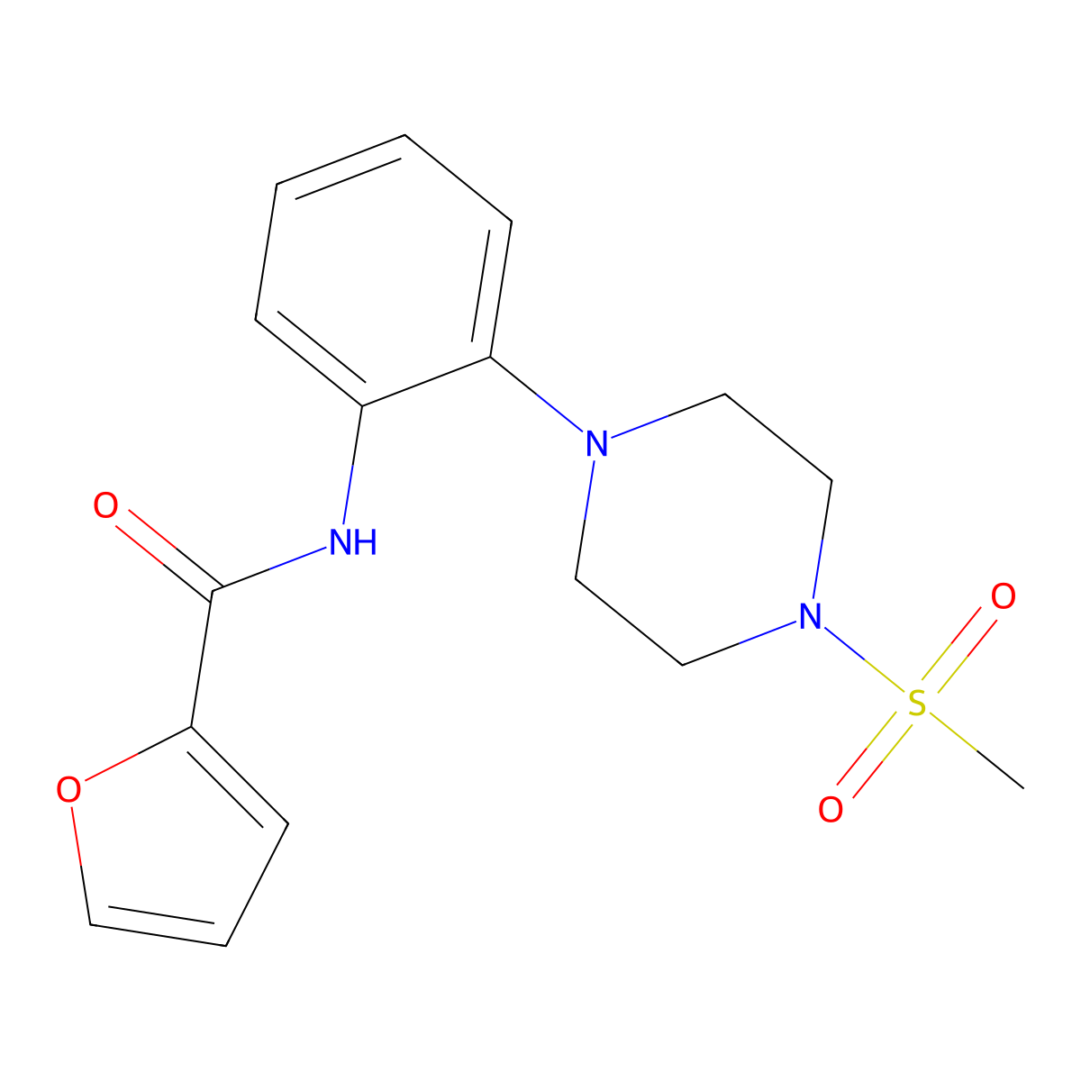 N-[2-(4-methylsulfonylpiperazin-1-yl)phenyl]furan-2-carboxamide molecular structure, CAS 723753-68-2