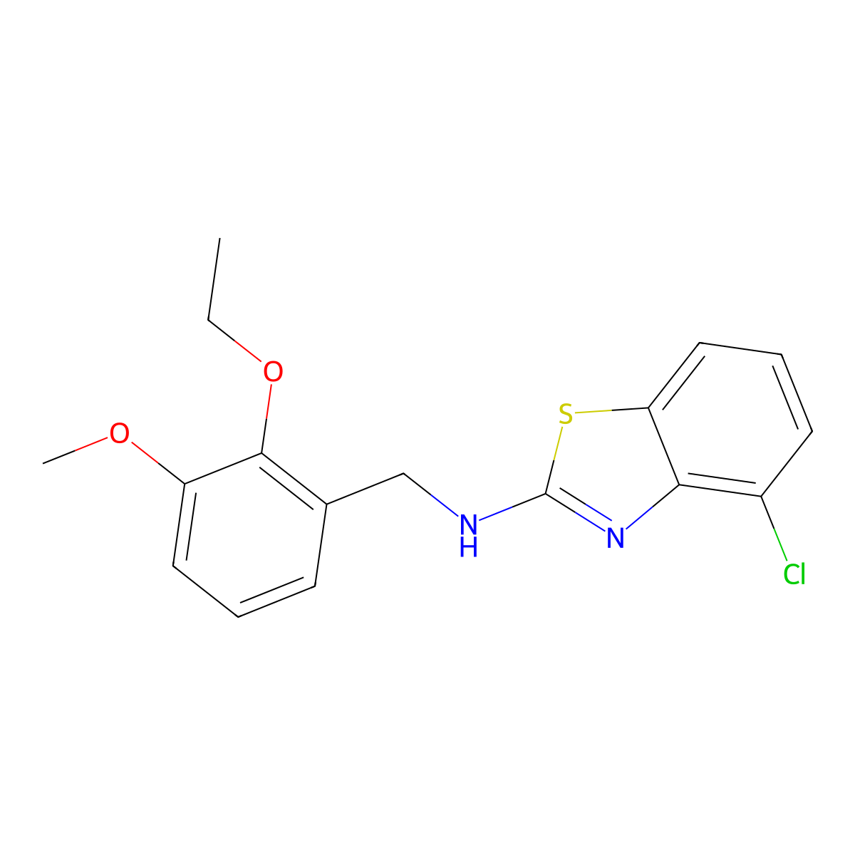 4-chloro-N-[(2-ethoxy-3-methoxyphenyl)methyl]-1,3-benzothiazol-2-amine molecular structure, CAS 723753-69-3