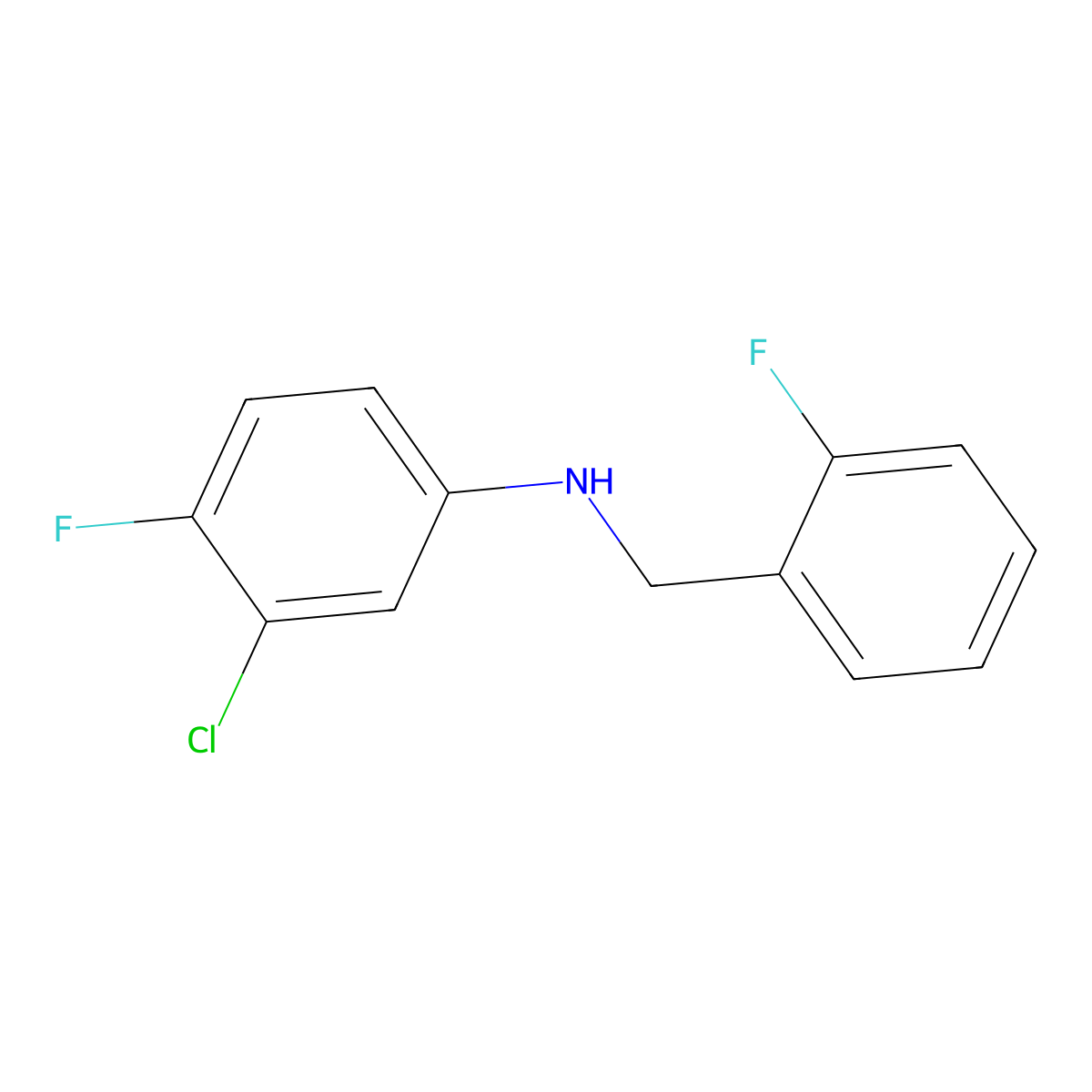 (3-Chloro-4-fluoro-phenyl)-(2-fluoro-benzyl)-amine molecular structure, CAS 723753-79-5