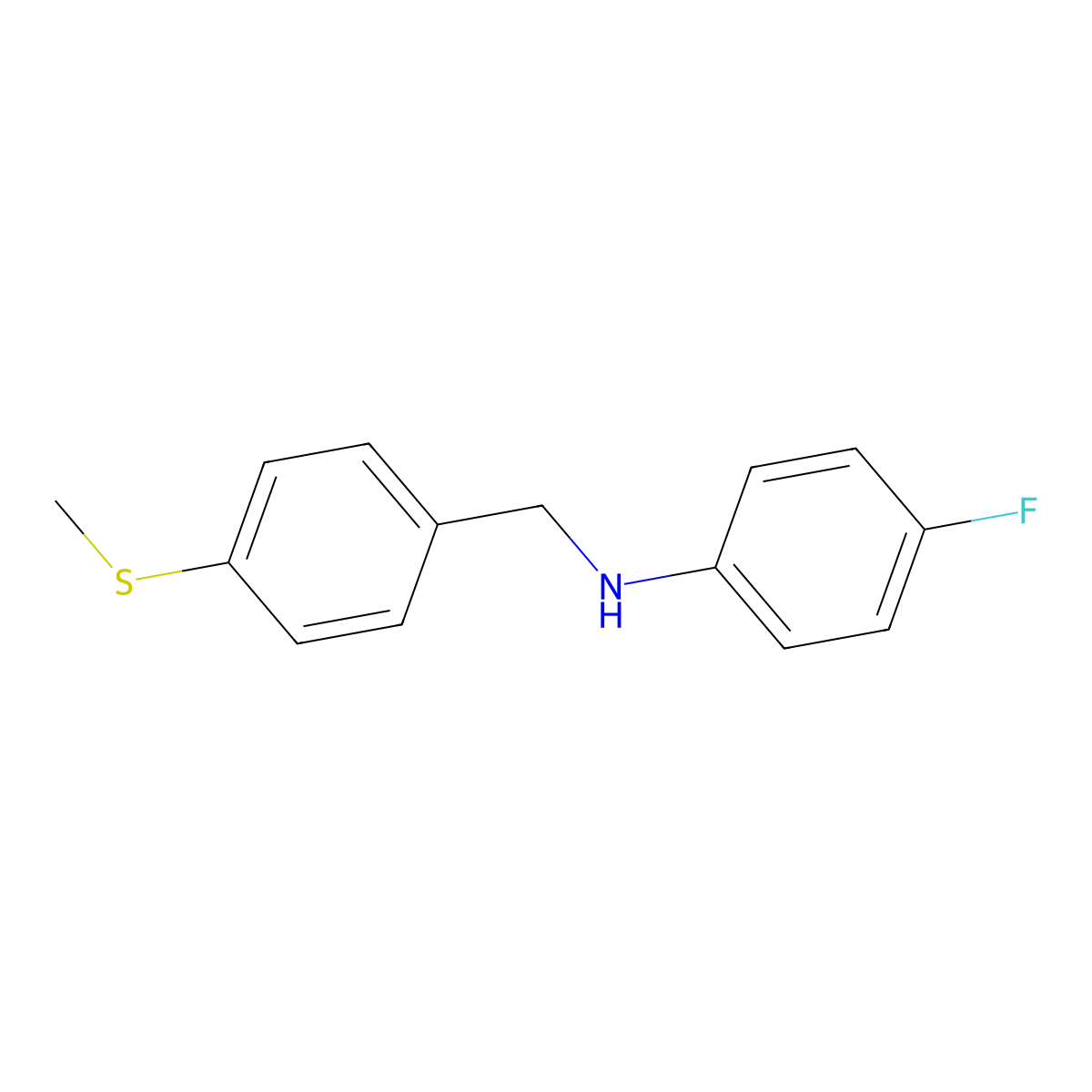 4-fluoro-N-[4-(methylsulfanyl)benzyl]aniline molecular structure, CAS 723753-80-8