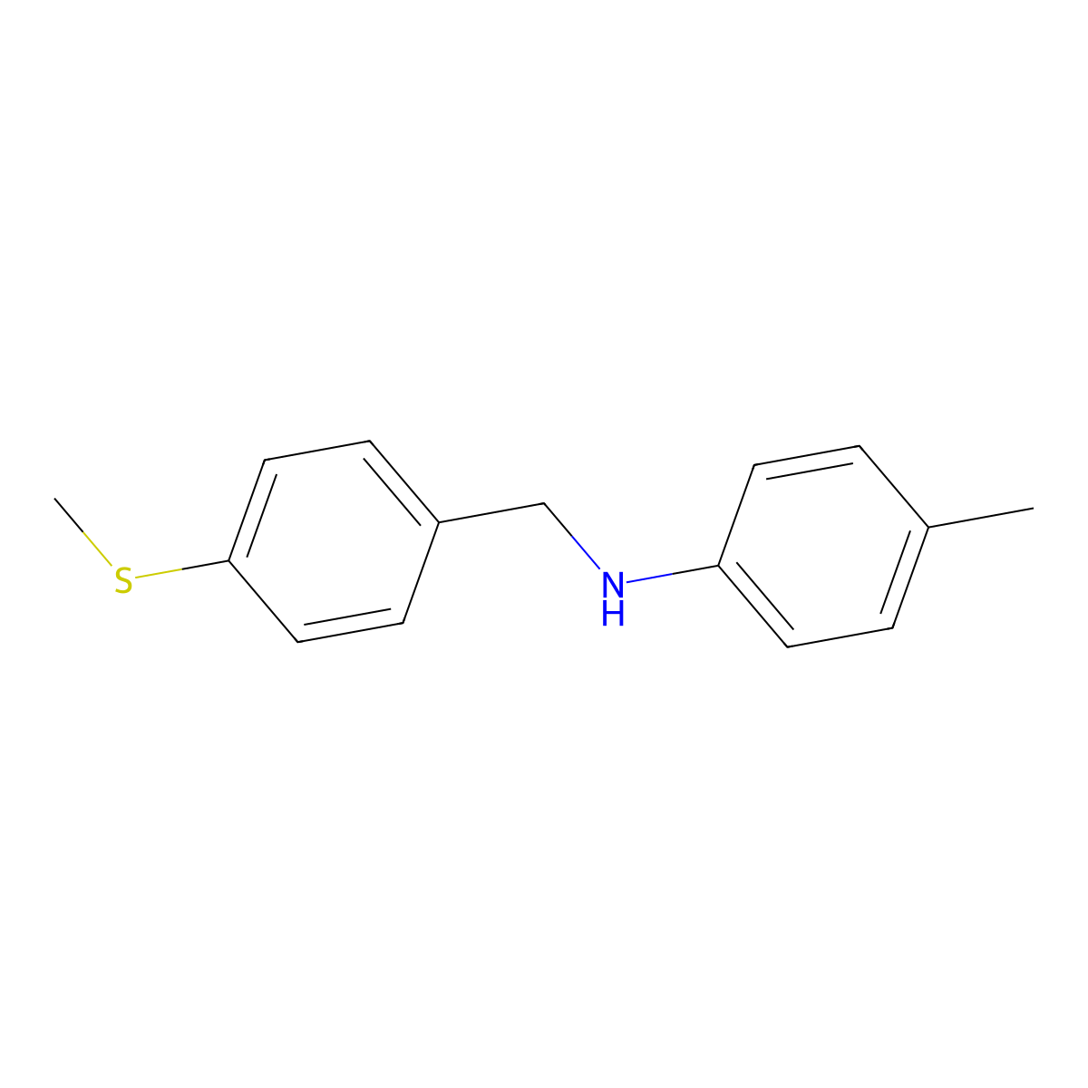 N-(4-methylphenyl)-N-[4-(methylsulfanyl)benzyl]amine molecular structure, CAS 723753-81-9