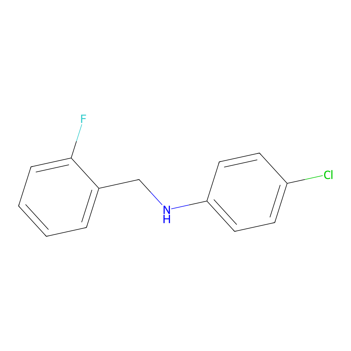 4-Chloro-N-(2-fluorobenzyl)aniline molecular structure, CAS 723753-84-2