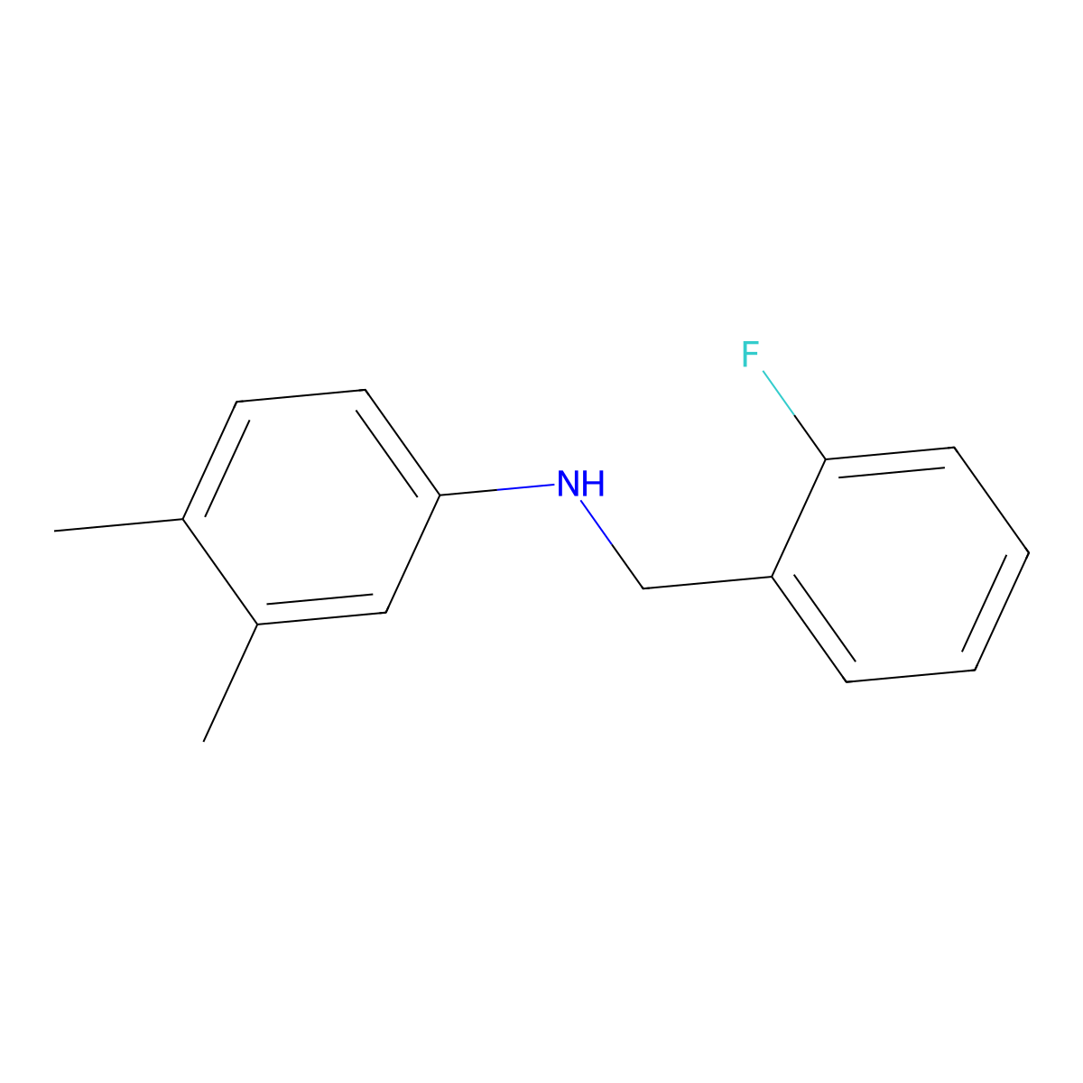 N-[(2-fluorophenyl)methyl]-3,4-dimethylaniline molecular structure, CAS 723753-85-3