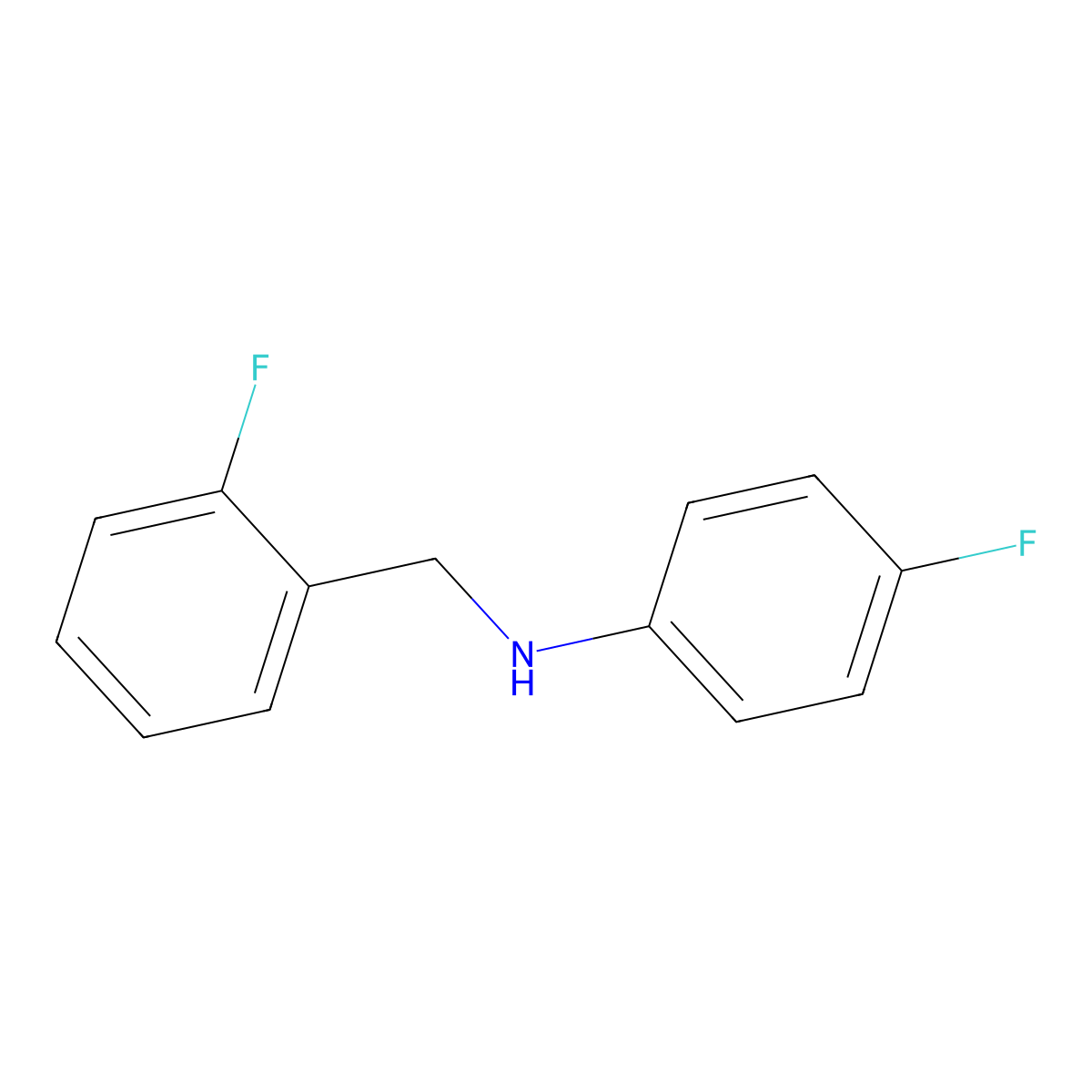 4-fluoro-N-[(2-fluorophenyl)methyl]aniline molecular structure, CAS 723753-89-7