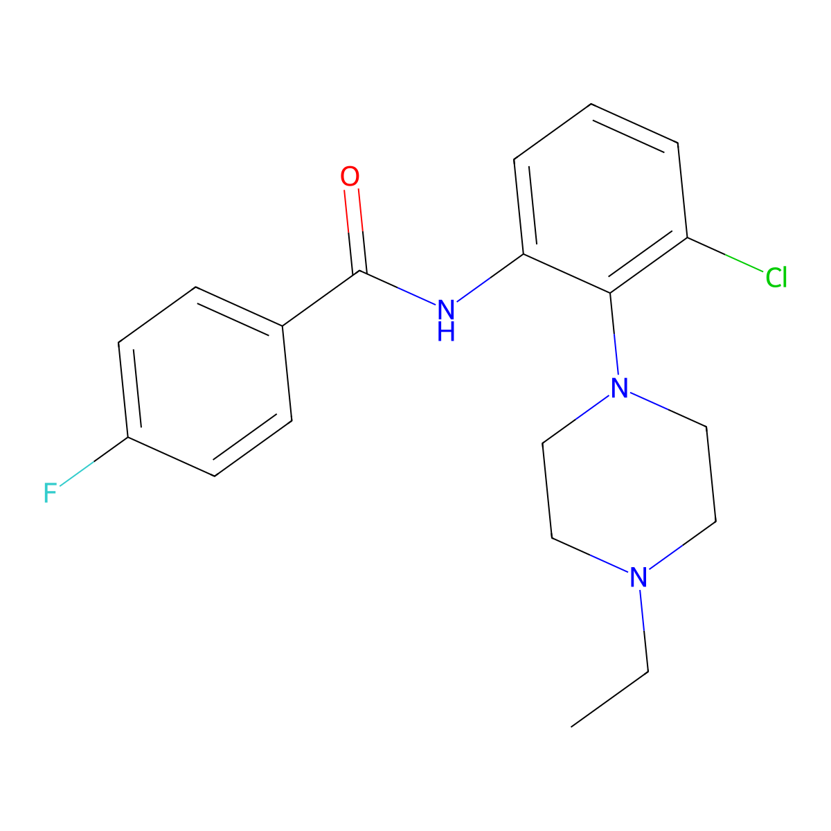 N-[3-chloro-2-(4-ethylpiperazin-1-yl)phenyl]-4-fluorobenzamide molecular structure, CAS 723753-91-1