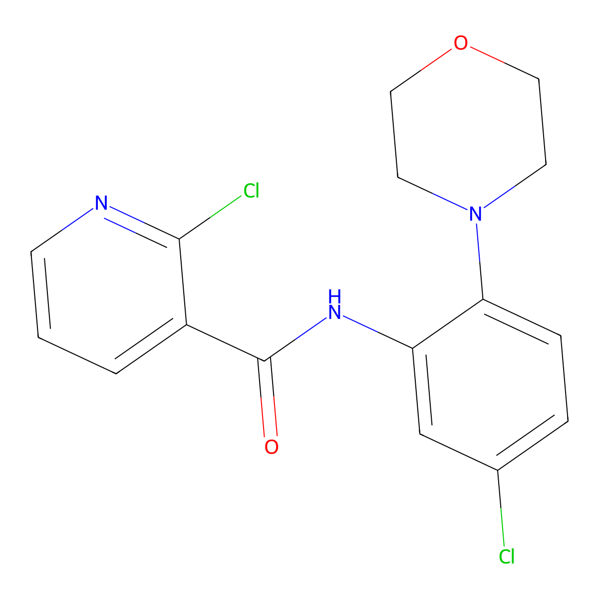 2-chloro-N-(5-chloro-2-morpholin-4-ylphenyl)pyridine-3-carboxamide molecular structure, CAS 723753-93-3