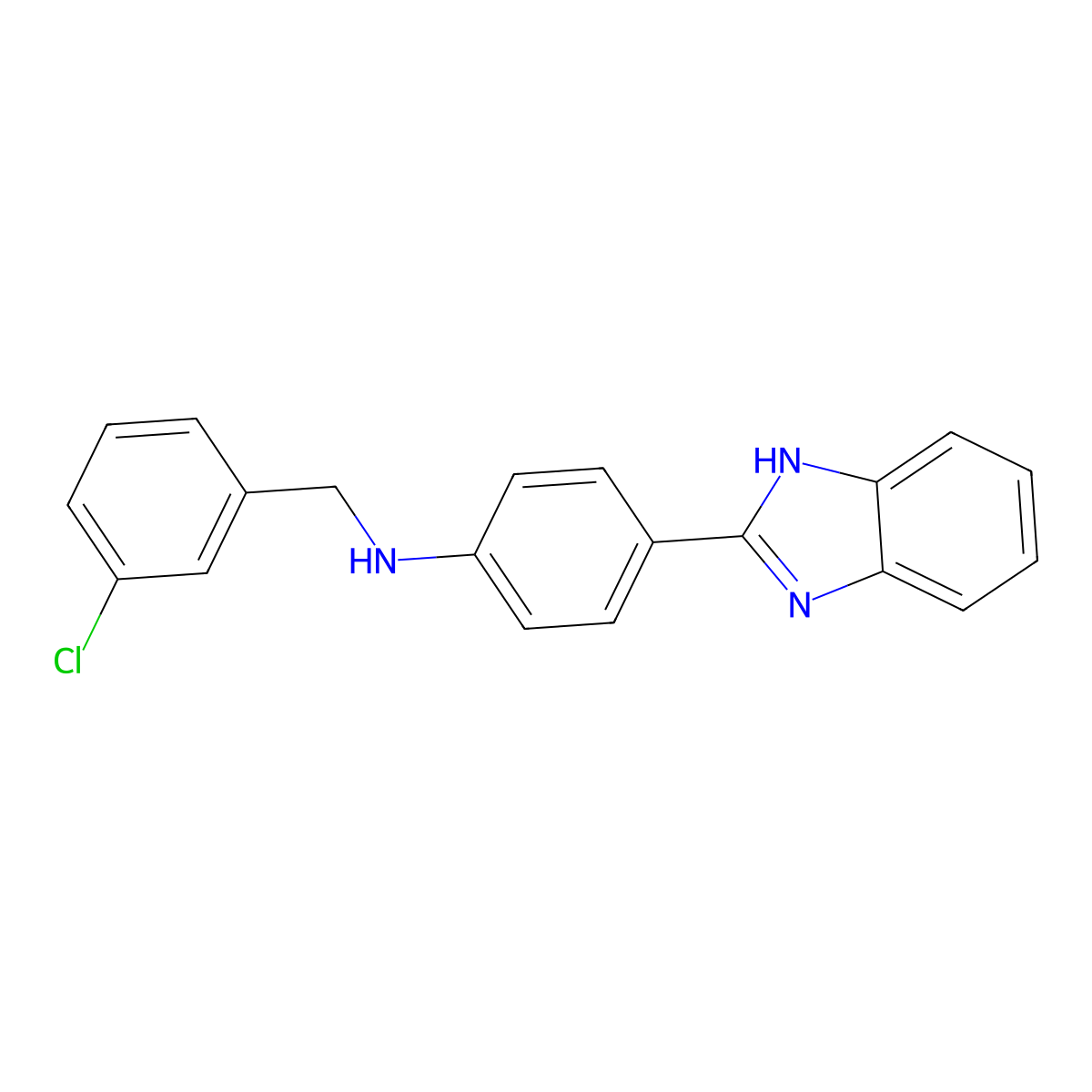 4-(1H-benzimidazol-2-yl)-N-(3-chlorobenzyl)aniline molecular structure, CAS 723754-00-5