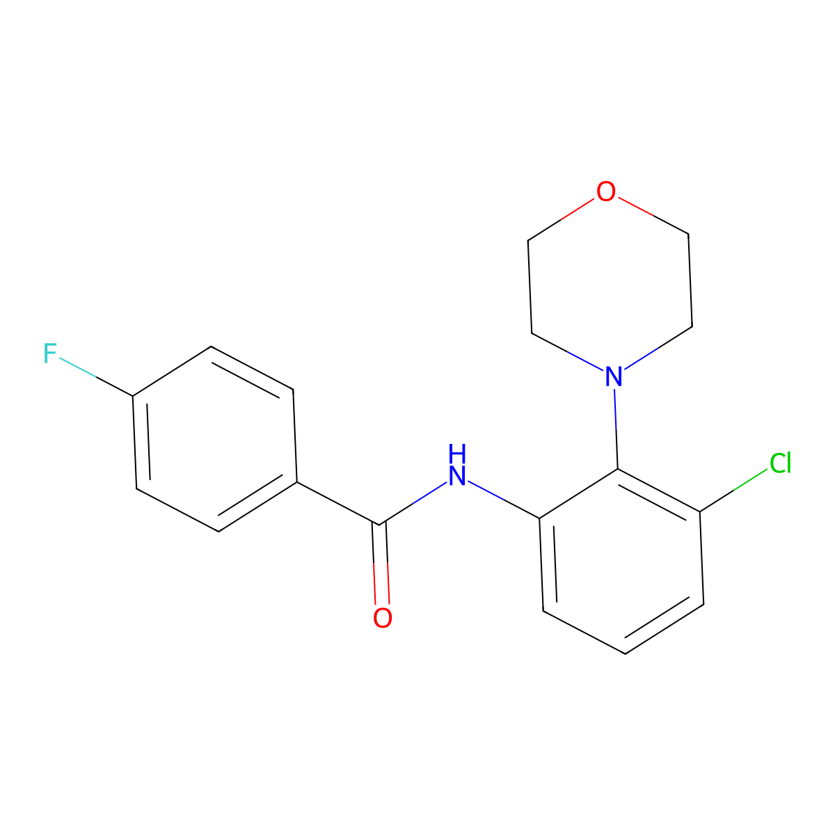N-[3-chloro-2-(4-morpholinyl)phenyl]-4-fluorobenzamide molecular structure, CAS 723754-03-8