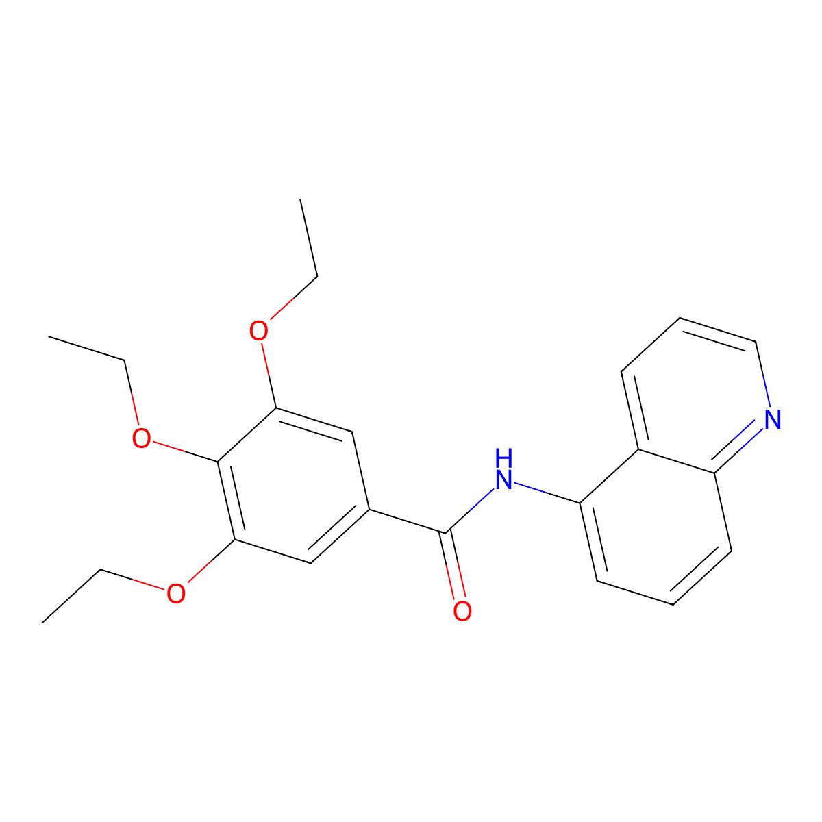 3,4,5-triethoxy-N-quinolin-5-ylbenzamide molecular structure, CAS 723754-05-0