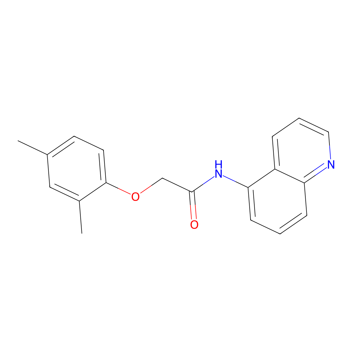 2-(2,4-dimethylphenoxy)-N-quinolin-5-ylacetamide molecular structure, CAS 723754-07-2