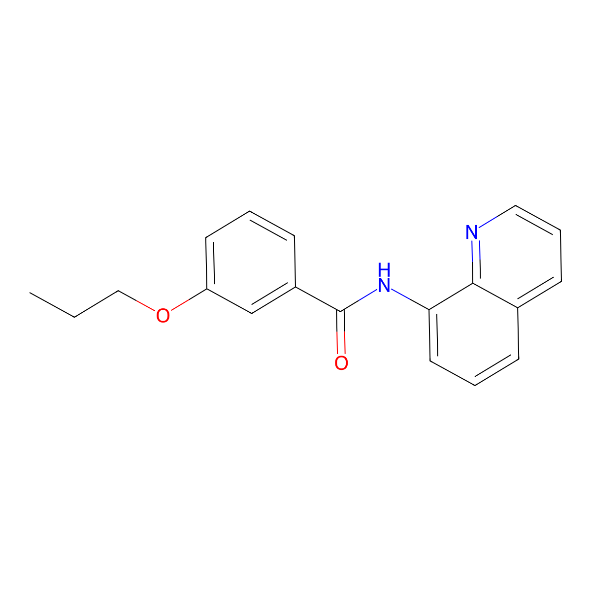 3-propoxy-N-quinolin-8-ylbenzamide molecular structure, CAS 723754-09-4